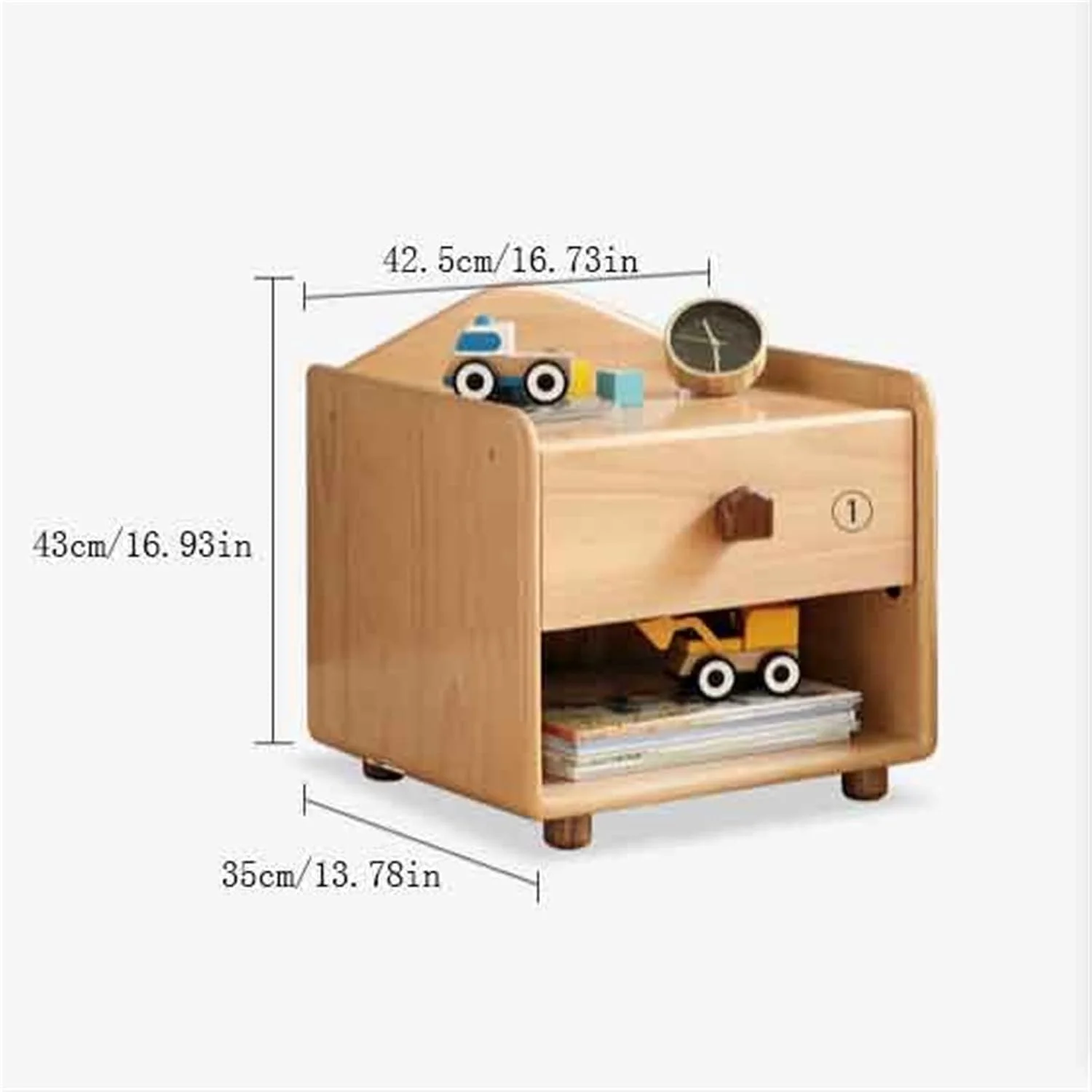 میز کنار تختی چوبی کابینت کوچک نگهداری وسایل منزل اتاق خواب کودک