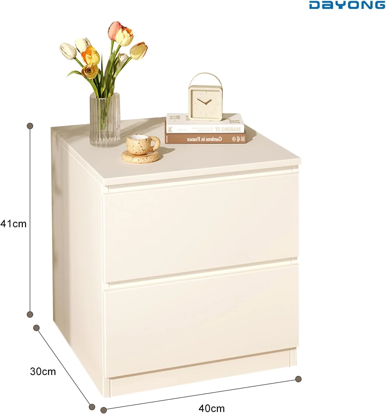 میز پاتختی DAYONG با کشو، کابینت کنار تختی چوبی با قفسه نگهداری باز، میز کنار تختی 2 طبقه برای اتاق خواب، خوابگاه و فضاهای کوچک (دو کشو سفید 40 سانتی متر) میز پاتختی DAYONG با کشو، کابینت کنار تختی چوبی با قفسه نگهداری باز، میز کنار تختی 2 طبقه برای اتاق خواب، خوابگاه و فضاهای کوچک (دو کشو سفید 40 سانتی متر)