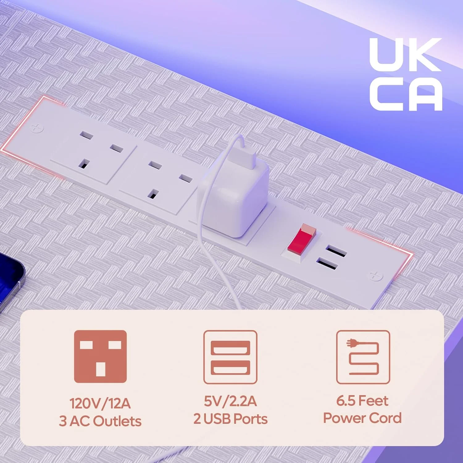 میز گیمینگ بستیر ۱۳۱.۶ سانتی متری با پریز برق و نور ال ای دی، میز کامپیوتر با پایه مانیتور، ایستگاه کاری گیمر با جا لیوانی و قلاب هدفون برای اتاق خواب اداری خانگی