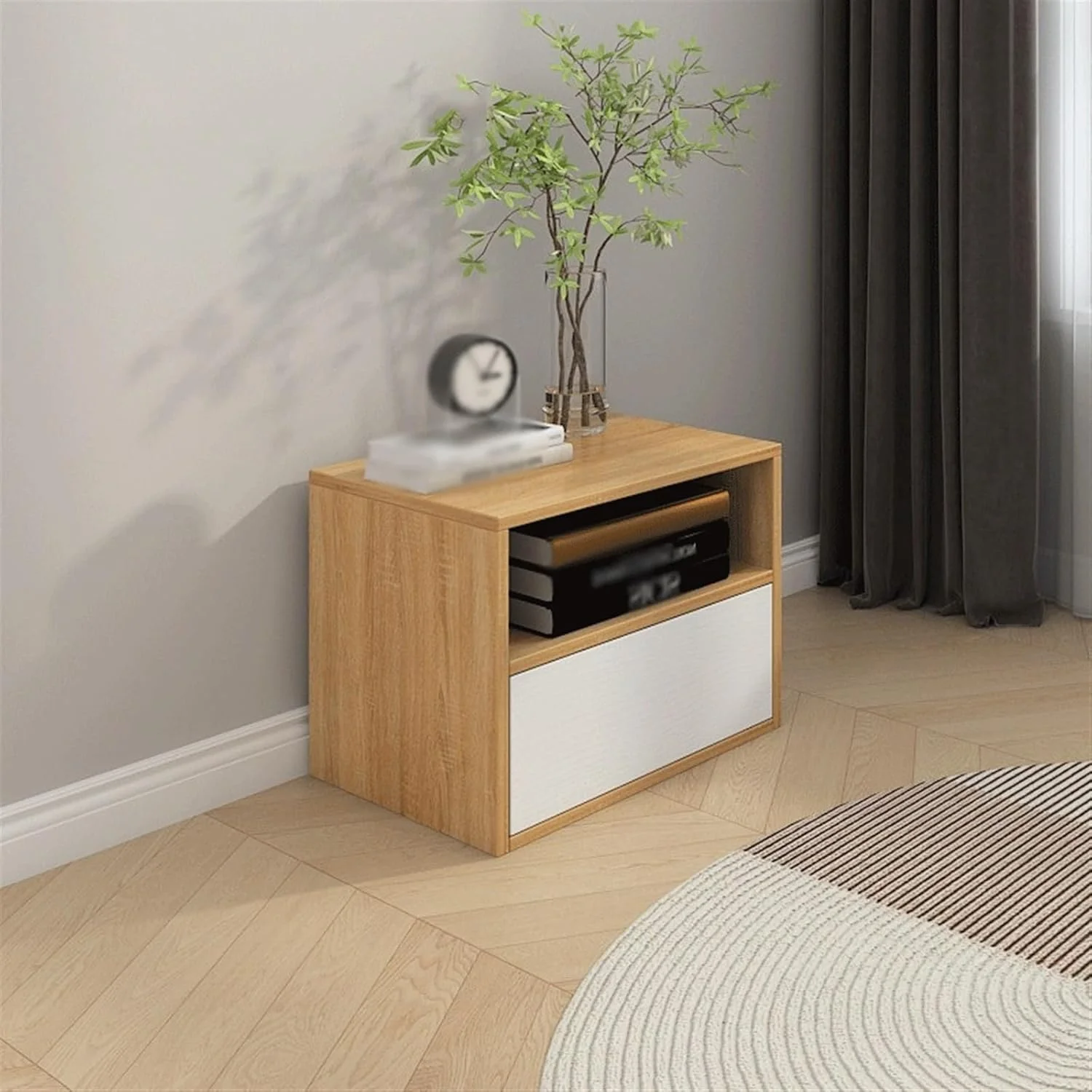 میز کنار تختی با دو کشو، میز چوبی برای نگهداری وسایل در اتاق نشیمن، اتاق خواب و اتاق مطالعه میز کنار تختی با دو کشو، میز چوبی برای نگهداری وسایل در اتاق نشیمن، اتاق خواب و اتاق مطالعه