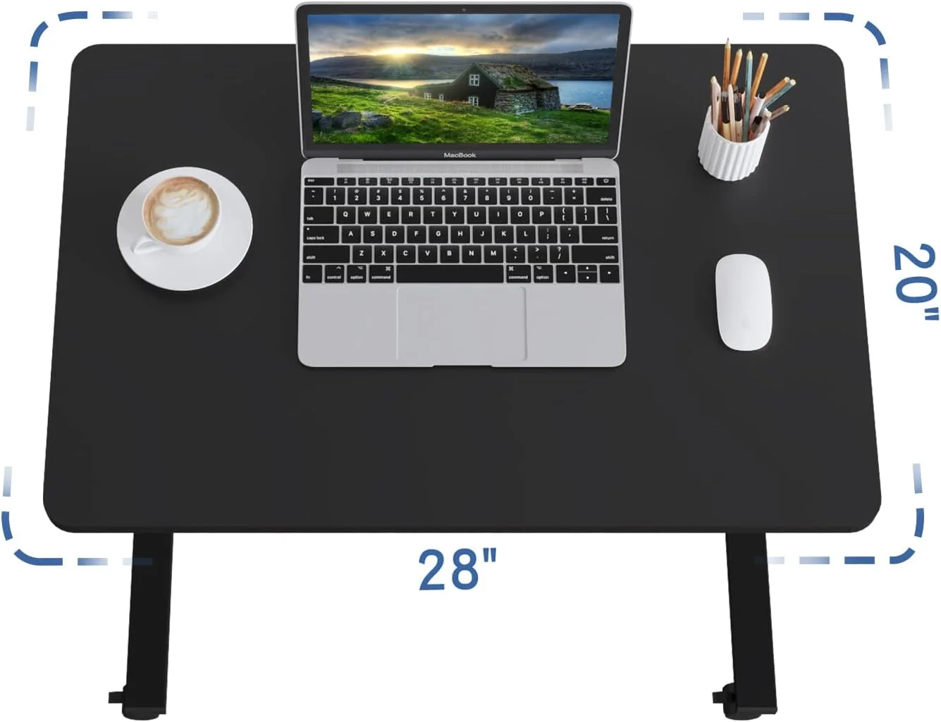 میز پنوماتیک موبایل bilbil، میز قابل تنظیم ارتفاع با فنر گازی، میز لپ تاپ متحرک با چرخ های قفل شونده، میز کار قابل حمل برای خانه، دفتر، مشکی