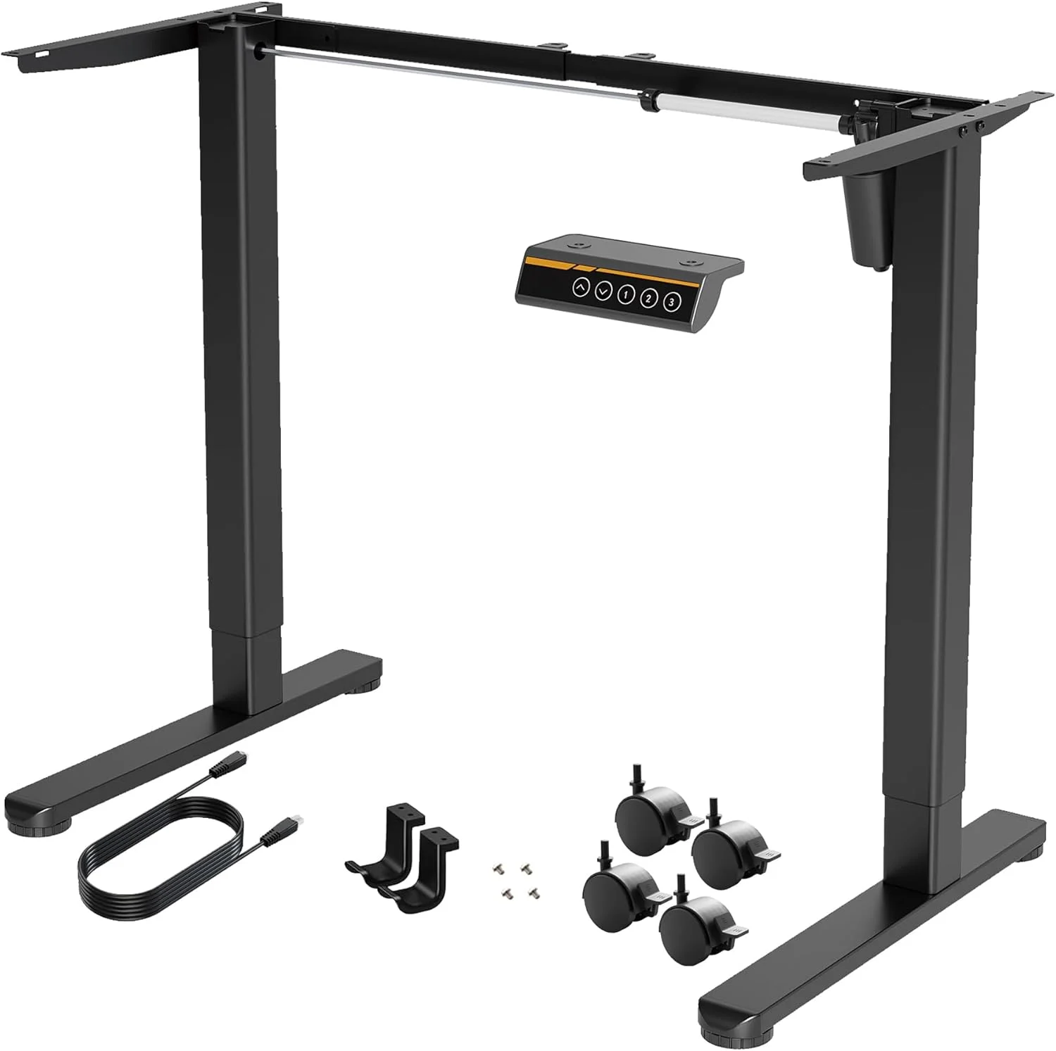 پایه میز ایستاده Claiks، پایه های میز برقی قابل تنظیم تا 63 اینچ، میز کامپیوتر ایستاده قابل تنظیم C شکل برای خانه و دفتر کار (فقط پایه مشکی) پایه میز ایستاده Claiks، پایه های میز برقی قابل تنظیم تا 63 اینچ، میز کامپیوتر ایستاده قابل تنظیم C شکل برای خانه و دفتر کار (فقط پایه مشکی)