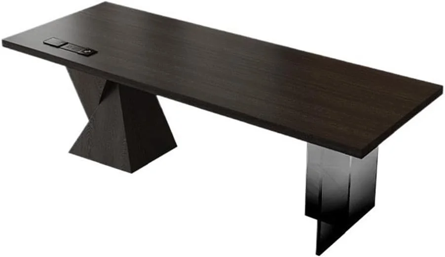 میز کامپیوتر، میز کار ساده و شیک از جنس چوب جامد با پورت های برق، پایه های میز زیبا، میز مطالعه و نوشتن مدرن مشکی (M) میز کامپیوتر، میز کار ساده و شیک از جنس چوب جامد با پورت های برق، پایه های میز زیبا، میز مطالعه و نوشتن مدرن مشکی (M)