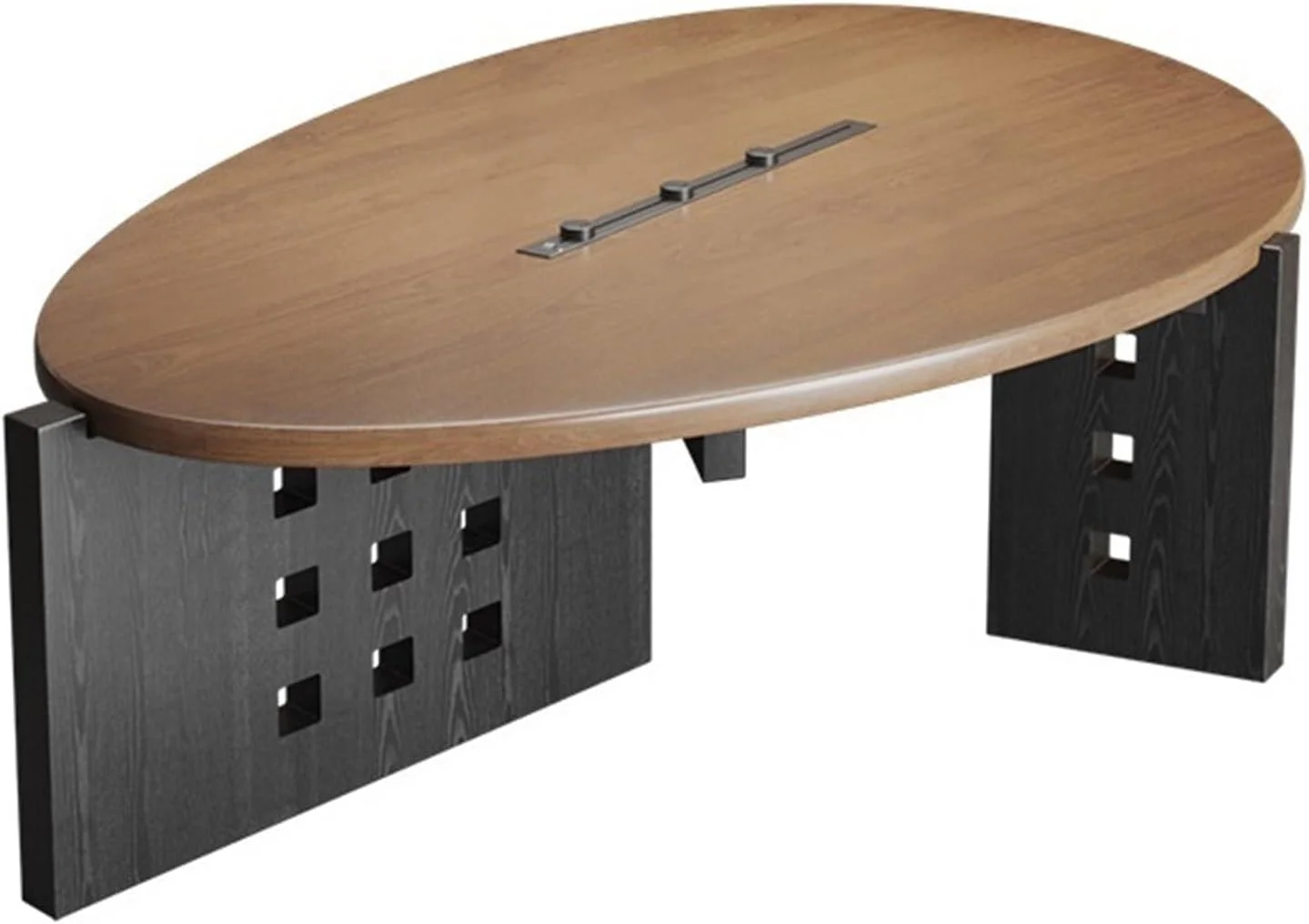 میز کامپیوتر، میز کنفرانس بیضی شکل از چوب جامد، میز کار مدرن چوب درخت نارون با پورت های شارژ و میله های کشویی (L) میز کامپیوتر، میز کنفرانس بیضی شکل از چوب جامد، میز کار مدرن چوب درخت نارون با پورت های شارژ و میله های کشویی (L)