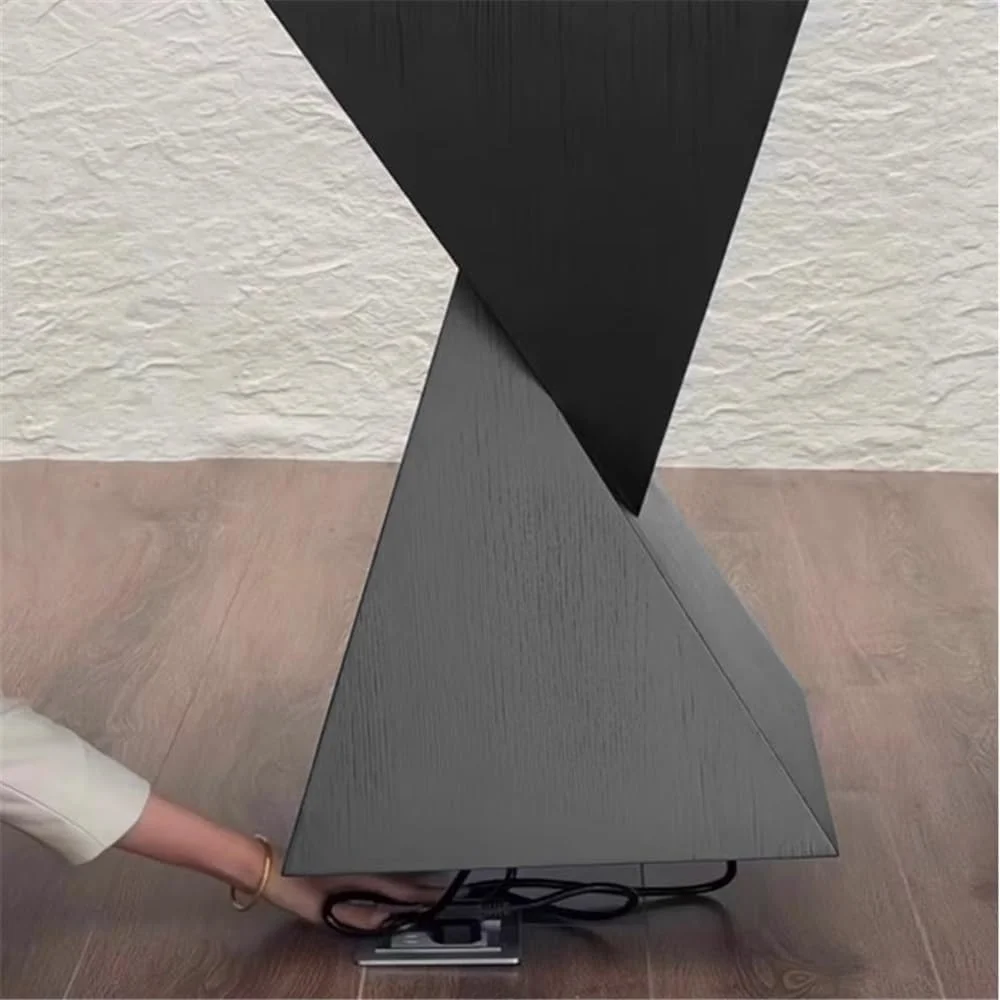 میز کامپیوتر، میز کار ساده و شیک از جنس چوب جامد با پورت های برق، پایه های میز زیبا، میز مطالعه و نوشتن مدرن مشکی (M)