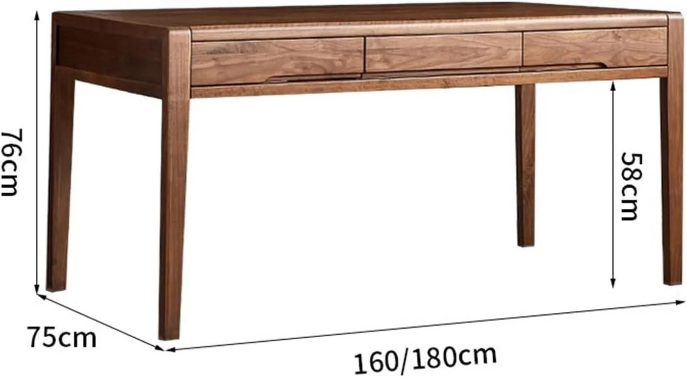 میز کامپیوتر، میز تحریر مدرن و ساده، مناسب برای دفتر کار خانگی، میز چوبی جامد با کشو (M)