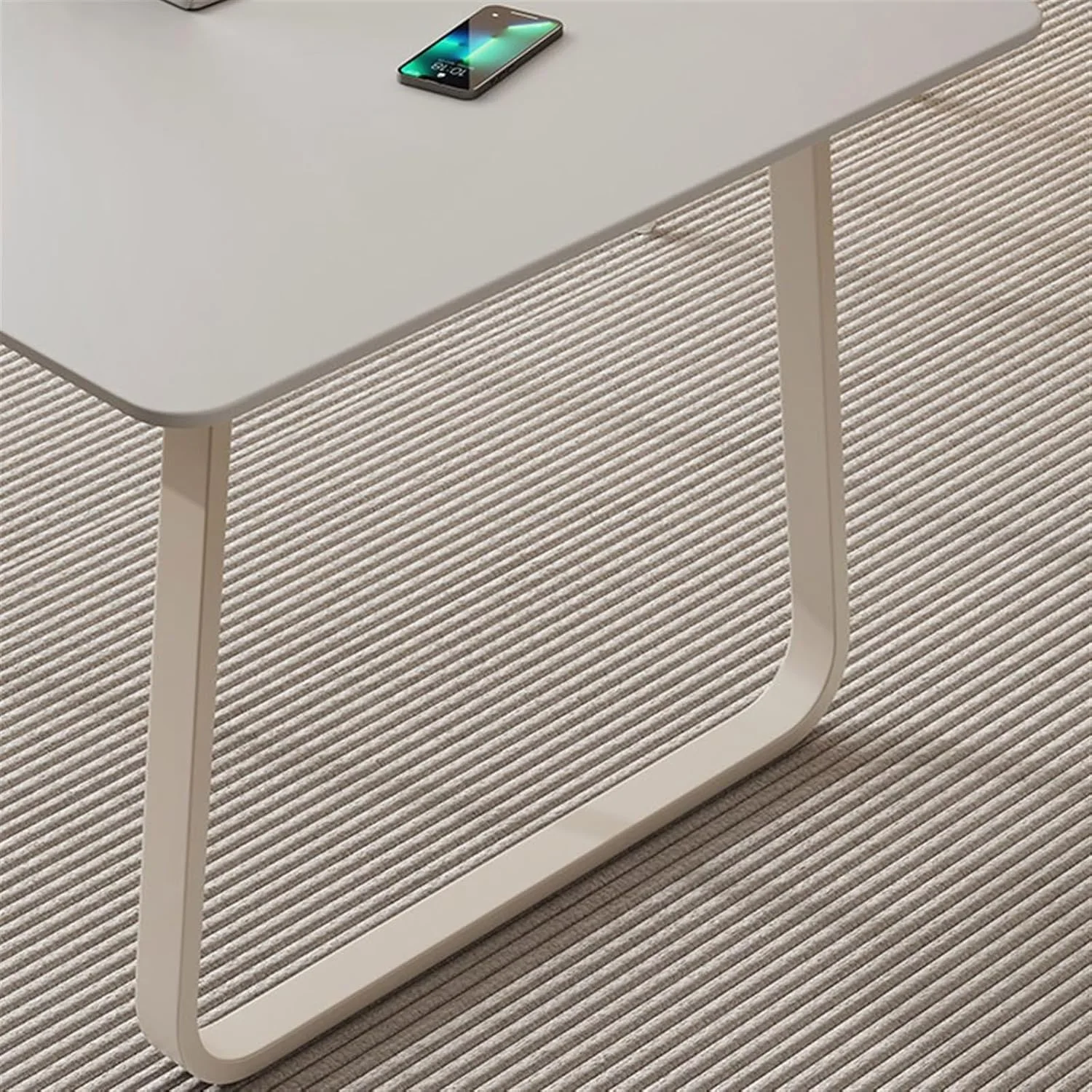 میز کامپیوتر کرم بادی، میز دانش آموزی خانگی کوچک، سفید خالص، صفحه سنگی، میز مدرن مستطیلی ساده (120 * 60 * 75 سانتی متر)