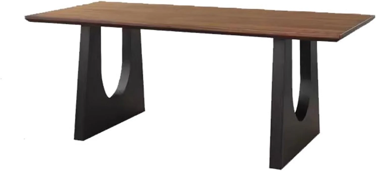 میز کامپیوتر، میز ناهارخوری چوبی جامد به رنگ گردویی برای اتاق نشیمن، میز کار بزرگ و بلند، میز کنفرانس چند منظوره (180 * 80 * 75 سانتی متر)