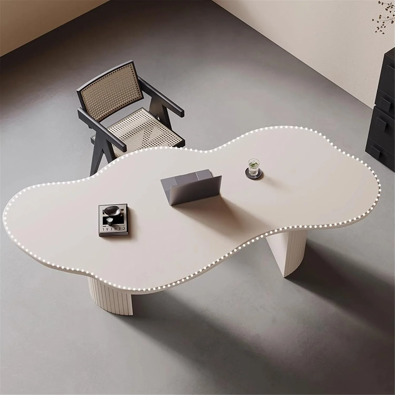 میز کامپیوتر، میز تحریر و مطالعه مدرن چوبی سفید، مناسب برای لپ تاپ، دفتر کار خانگی و اتاق خواب (M)