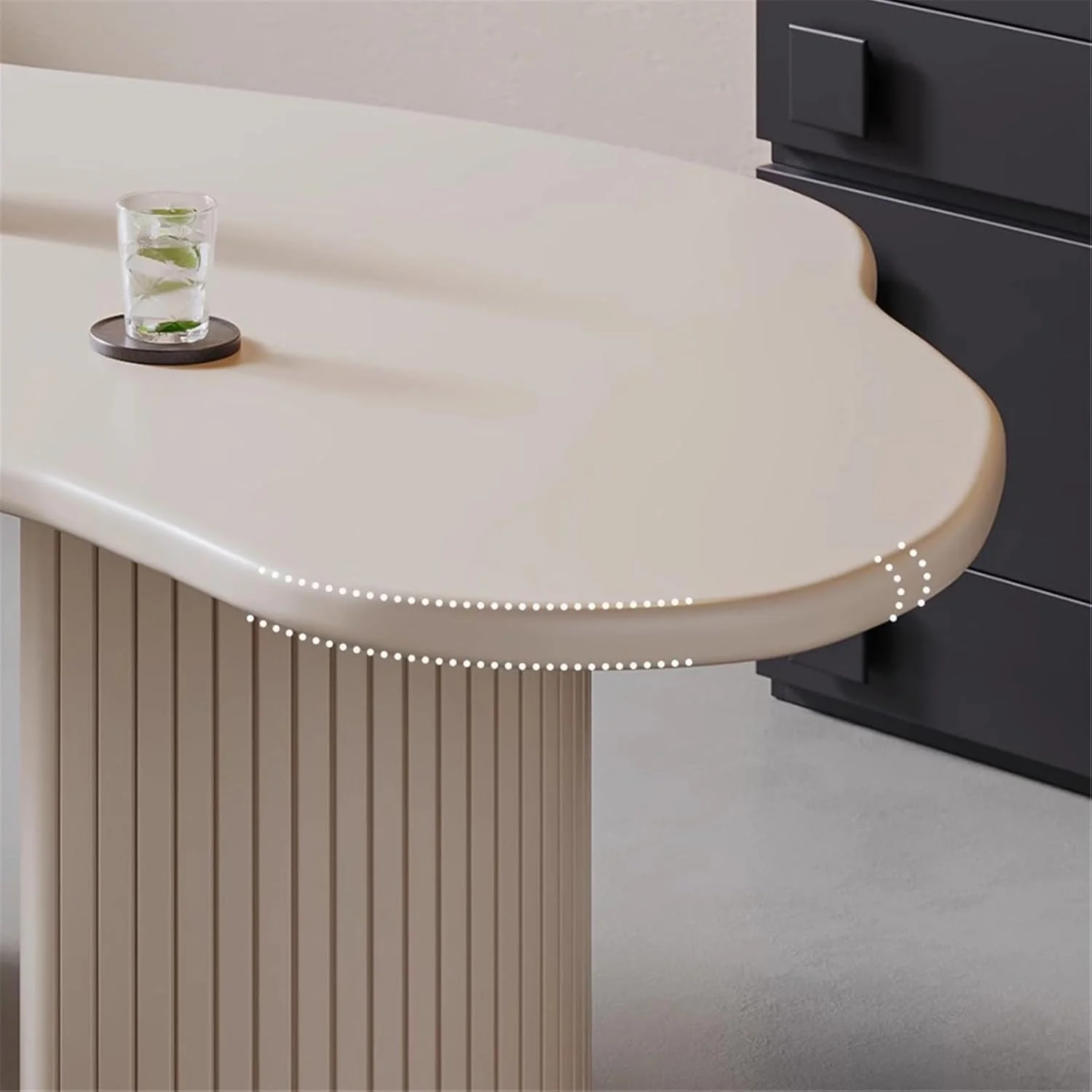 میز کامپیوتر چوبی مدرن سفید، میز مطالعه و نوشتن طرح ابر، میز لپ تاپ برای دفتر کار خانگی و اتاق خواب (M)