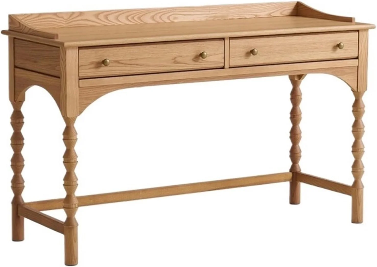 میز کامپیوتر، میز تحریر چوبی جامد با دو کشو، سایز 51 اینچ، ایستگاه کاری اداری خانگی با پایه های هنری برای اتاق خواب و دفتر کار خانگی