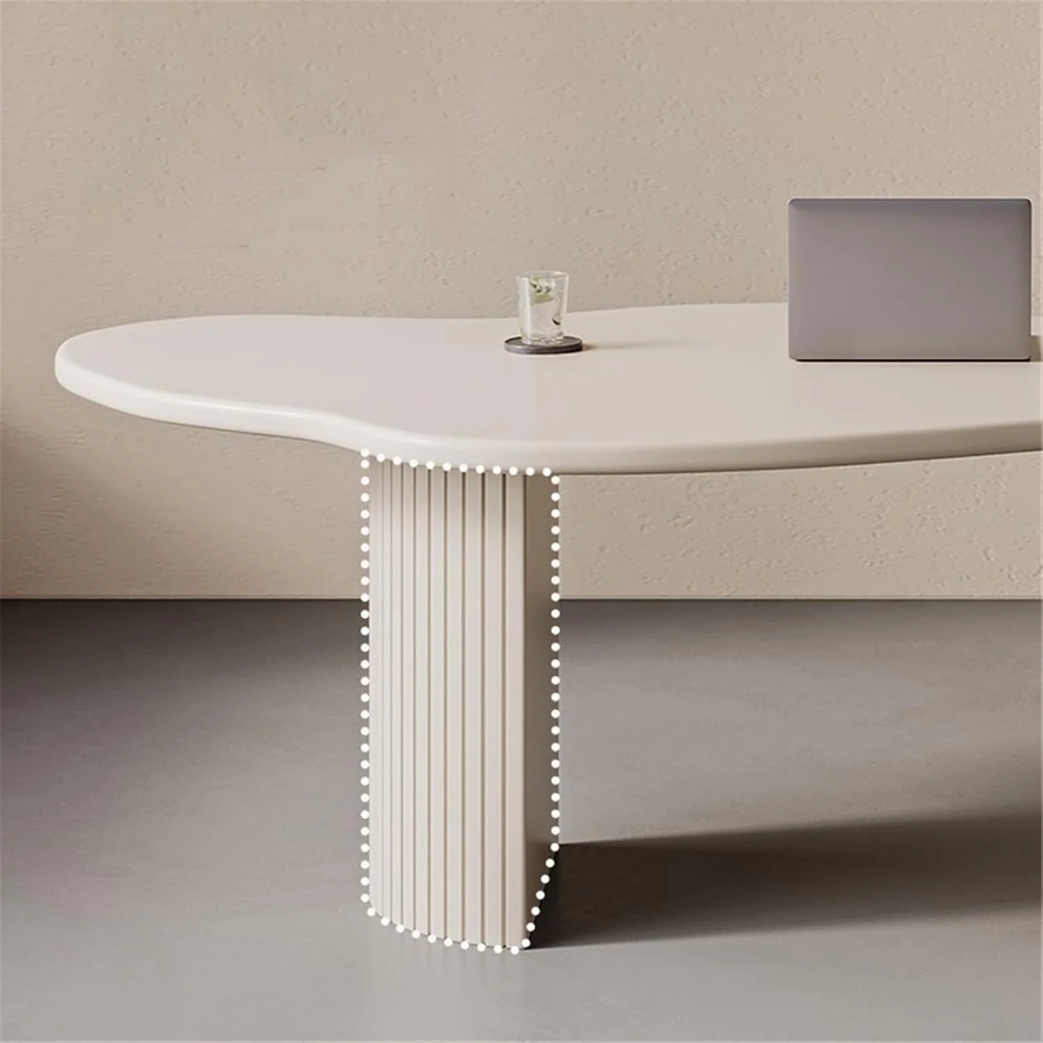 میز کامپیوتر، میز تحریر و مطالعه مدرن چوبی سفید، مناسب برای لپ‌تاپ، دفتر کار خانگی و اتاق خواب (M)