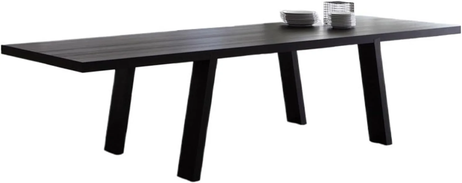 میز کامپیوتر چوبی با طراحی ساده، میز ناهارخوری خانگی مشکی، میز جلسات اداری مستطیلی مدرن (S)