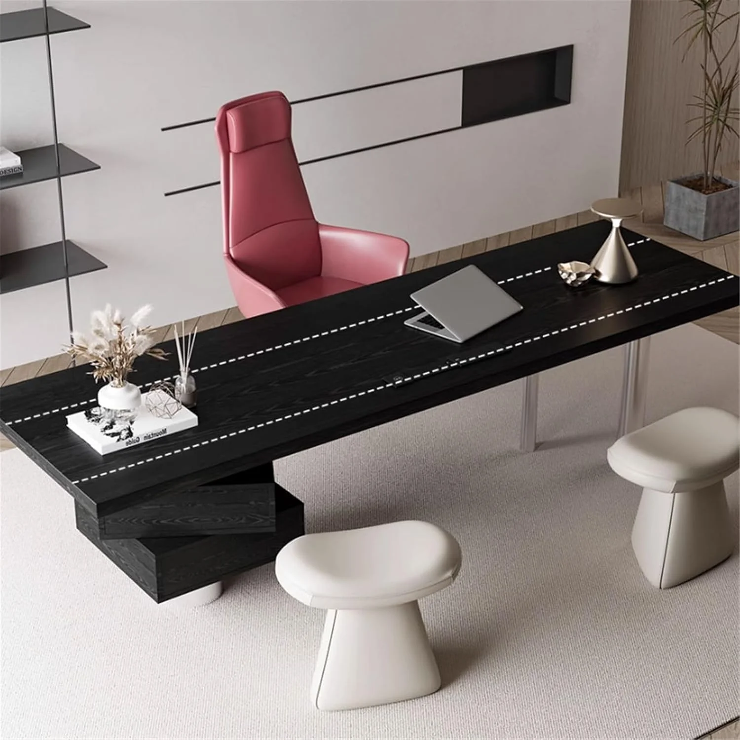 میز کامپیوتر، میز کار مدرن با کشو، میز تحریر بزرگ مشکی مات، ایستگاه کاری کامپیوتر با پورت شارژ میز کامپیوتر، میز کار مدرن با کشو، میز تحریر بزرگ مشکی مات، ایستگاه کاری کامپیوتر با پورت شارژ