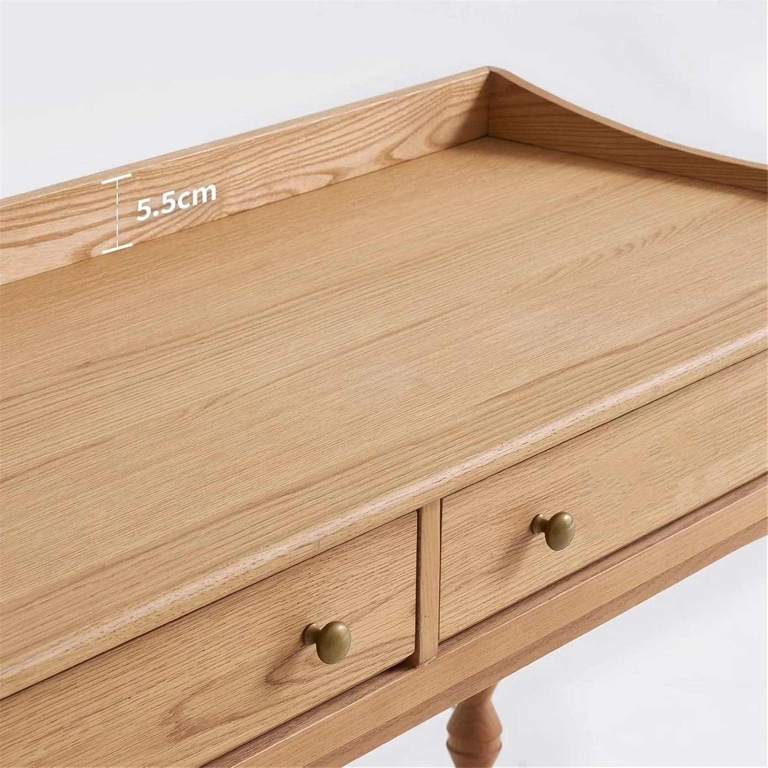 میز کامپیوتر، میز تحریر چوبی جامد با دو کشو، سایز 51 اینچ، ایستگاه کاری اداری خانگی با پایه های هنری برای اتاق خواب و دفتر کار خانگی