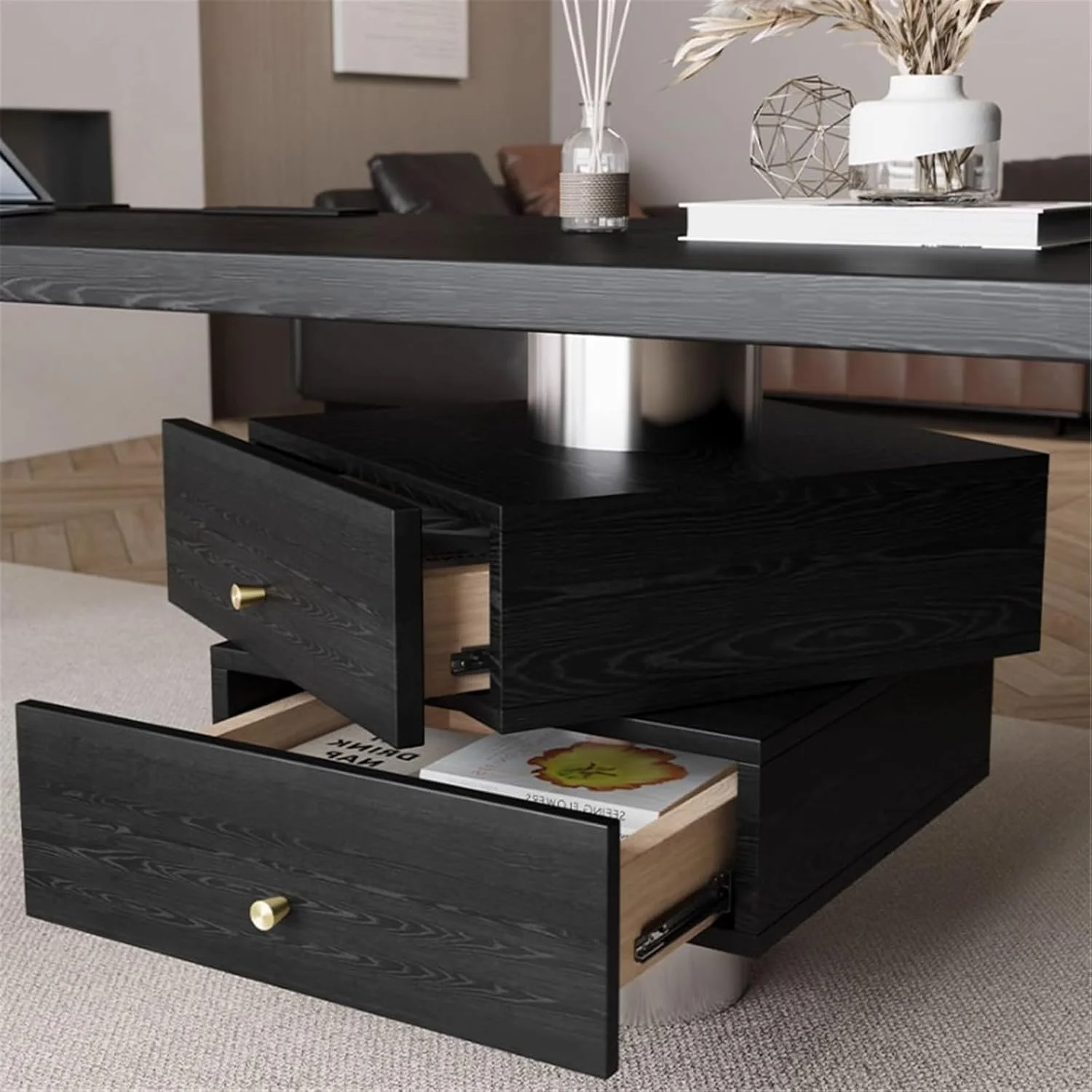 میز کامپیوتر، میز کار مدرن با کشو، میز تحریر بزرگ مشکی مات، ایستگاه کاری کامپیوتر با پورت شارژ میز کامپیوتر، میز کار مدرن با کشو، میز تحریر بزرگ مشکی مات، ایستگاه کاری کامپیوتر با پورت شارژ