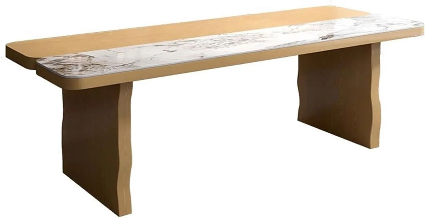 میز کامپیوتر، میز مدیریتی مدرن با طراحی زیبا، میز تحریر خانگی با رویه سنگی و پایه های چوبی محکم (S)