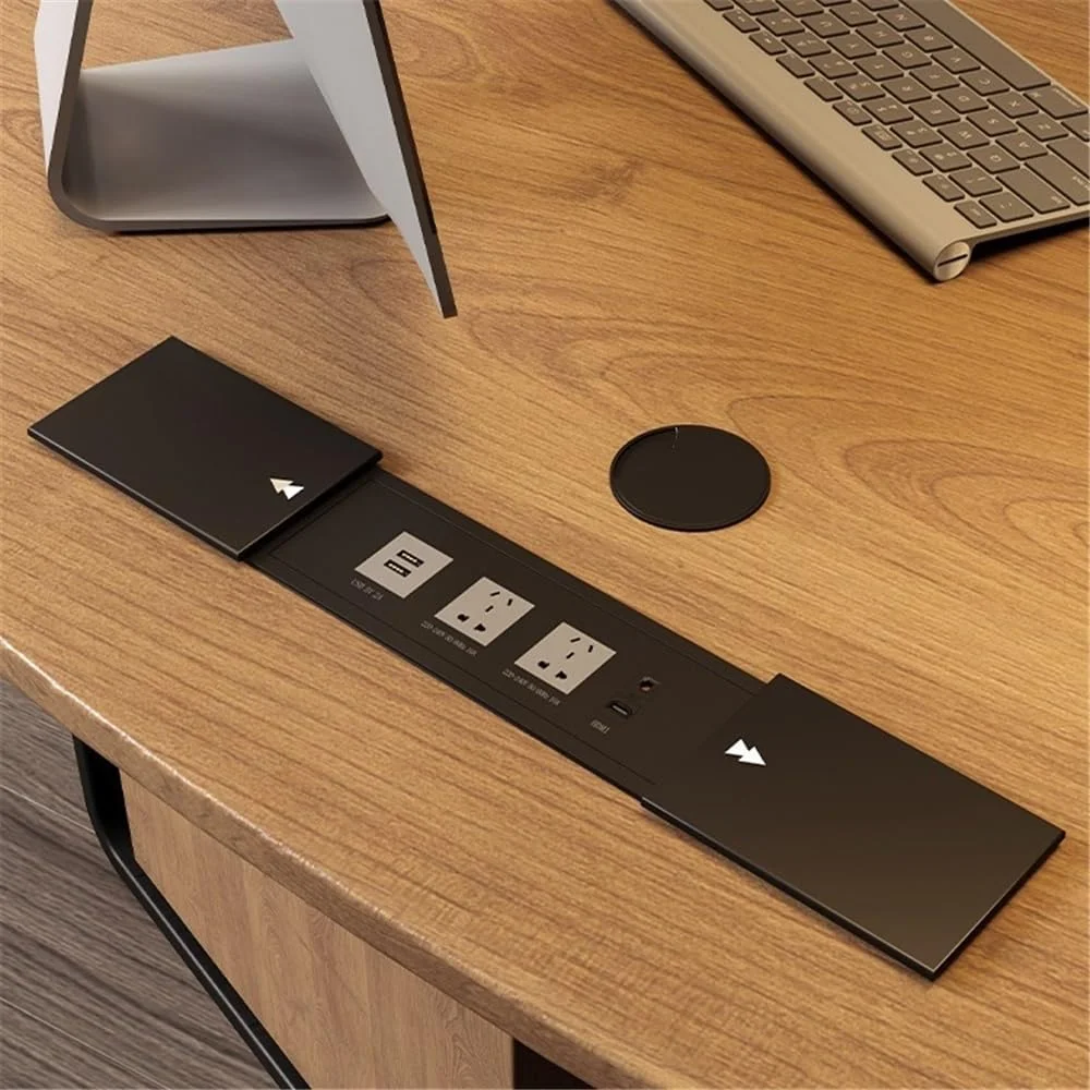 میز کامپیوتر، میز اداری مدرن طرح بادام هندی با پورت شارژ، کابینت ذخیره سازی و پایه های میز اکریلیک (XL) میز کامپیوتر، میز اداری مدرن طرح بادام هندی با پورت شارژ، کابینت ذخیره سازی و پایه های میز اکریلیک (XL)