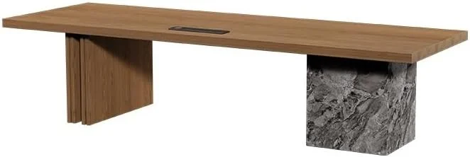 میز کامپیوتر، میز اداری مدرن لوکس با فضای ذخیره سازی و پورت شارژ، میز تحریر بزرگ چوب درخت زبان گنجشک، ایستگاه کاری کامپیوتر شخصی (L)