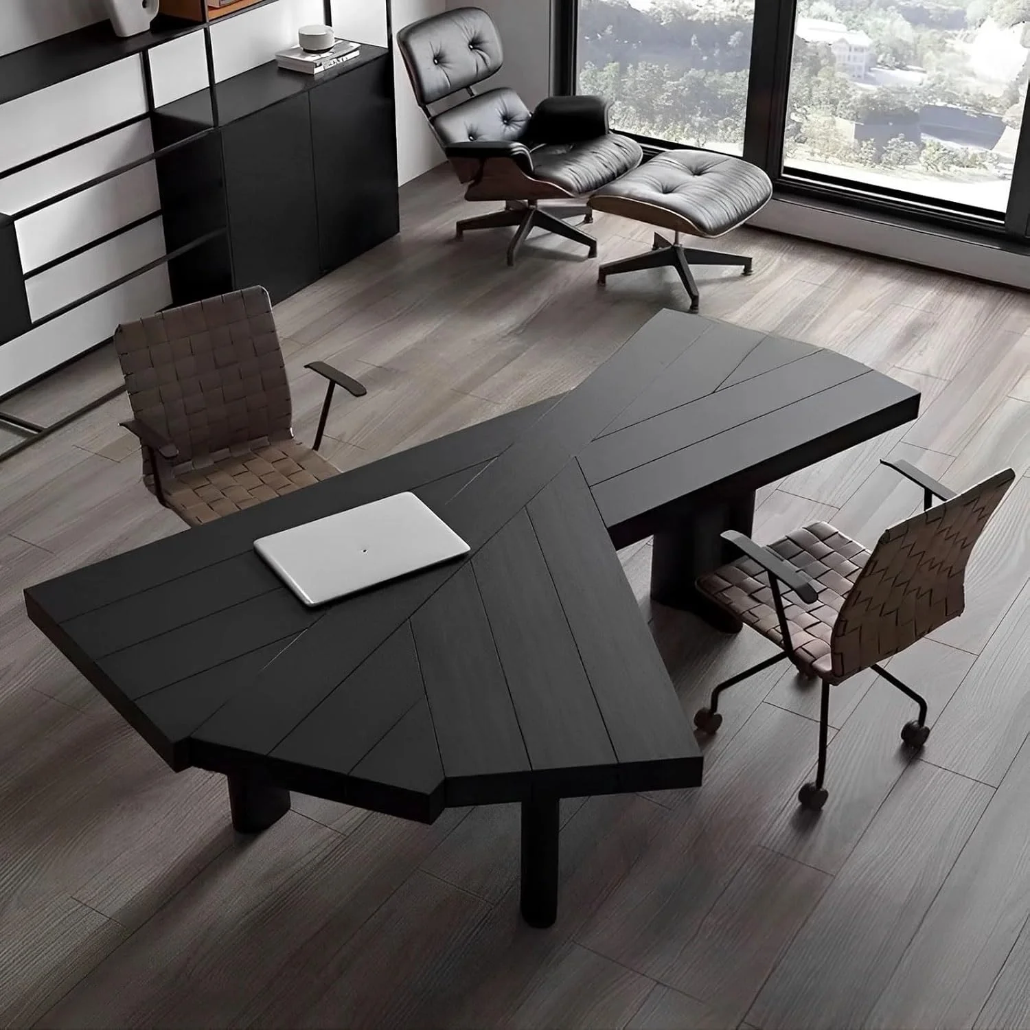 میز کامپیوتر، میز مدرن و ساده از جنس چوب جامد، میز کار مینیمال، طراحی لوکس و شیک مناسب منزل (220 * 120 * 75cm) میز کامپیوتر، میز مدرن و ساده از جنس چوب جامد، میز کار مینیمال، طراحی لوکس و شیک مناسب منزل (220 * 120 * 75cm)