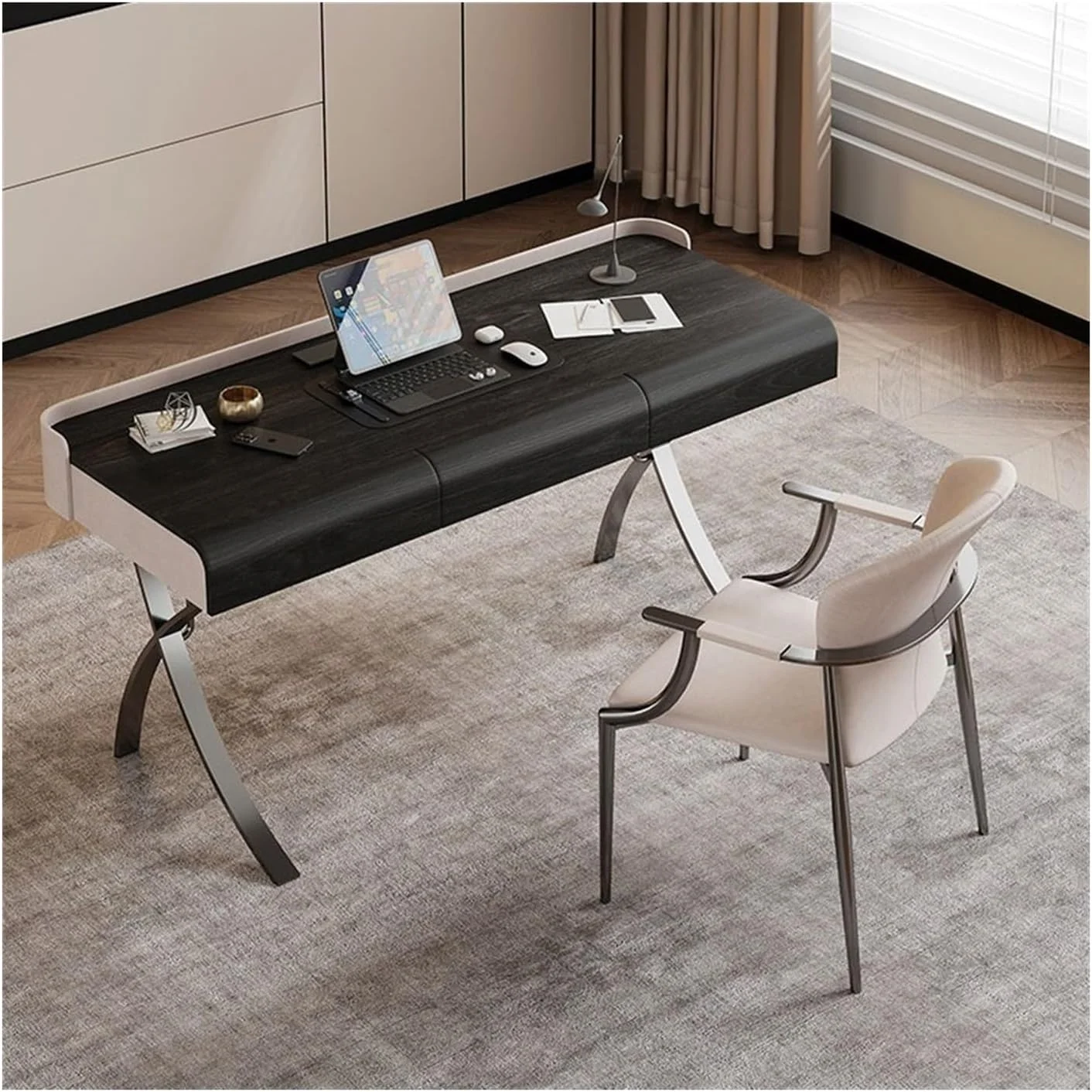 میز کامپیوتر مدرن و ساده چوبی مناسب برای دفتر کار خانگی، اتاق خواب و مطالعه (مشکی، 120x60x74cm) میز کامپیوتر مدرن و ساده چوبی مناسب برای دفتر کار خانگی، اتاق خواب و مطالعه (مشکی، 120x60x74cm)