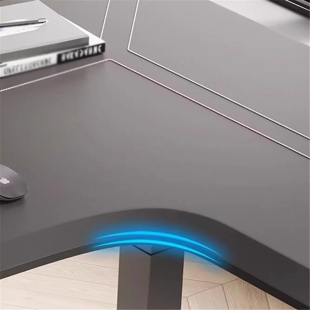 میز کامپیوتر L شکل با قابلیت تنظیم ارتفاع، میز برقی ایستاده گوشه ای، ایستگاه کاری نشستن و ایستادن با پورت های شارژ (L)