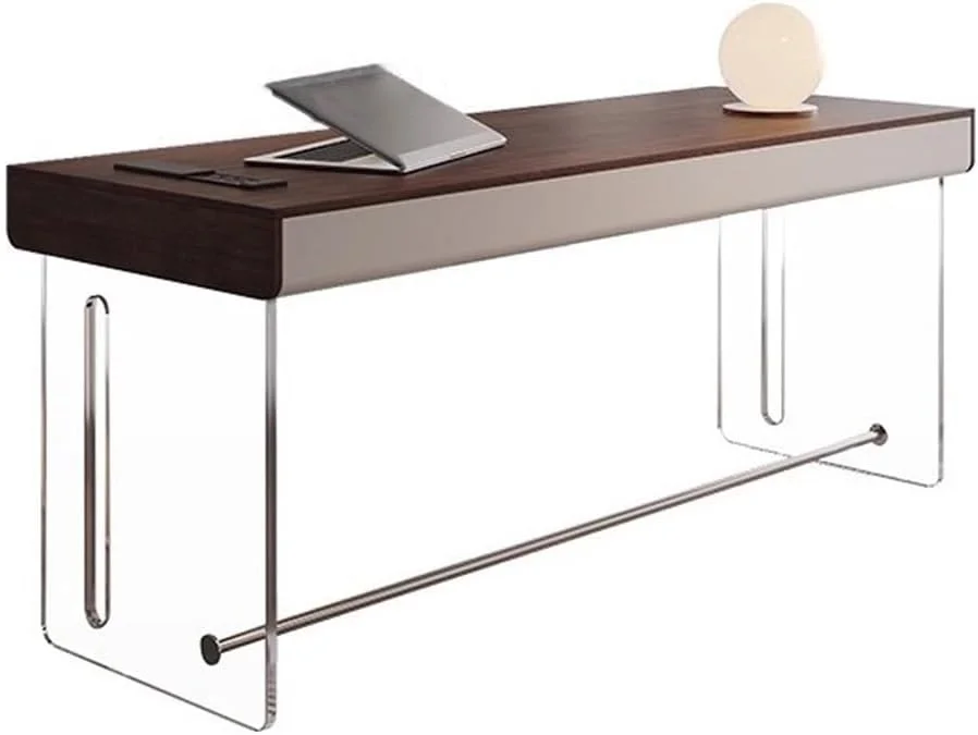 میز کامپیوتر، میز کار مدرن با فضای ذخیره سازی، میز کامپیوتر برای مطالعه و نوشتن، با پایه های اکریلیک ثابت، رنگ قهوه ای روستایی (M) میز کامپیوتر، میز کار مدرن با فضای ذخیره سازی، میز کامپیوتر برای مطالعه و نوشتن، با پایه های اکریلیک ثابت، رنگ قهوه ای روستایی (M)