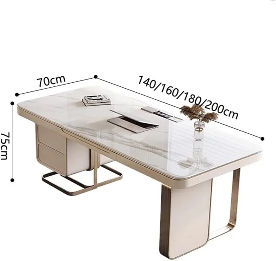 میز کامپیوتر شخصی با فضای ذخیره سازی، میز کار مدرن خانگی با رویه سنگ اسلب و ایستگاه شارژ (M) میز کامپیوتر شخصی با فضای ذخیره سازی، میز کار مدرن خانگی با رویه سنگ اسلب و ایستگاه شارژ (M)