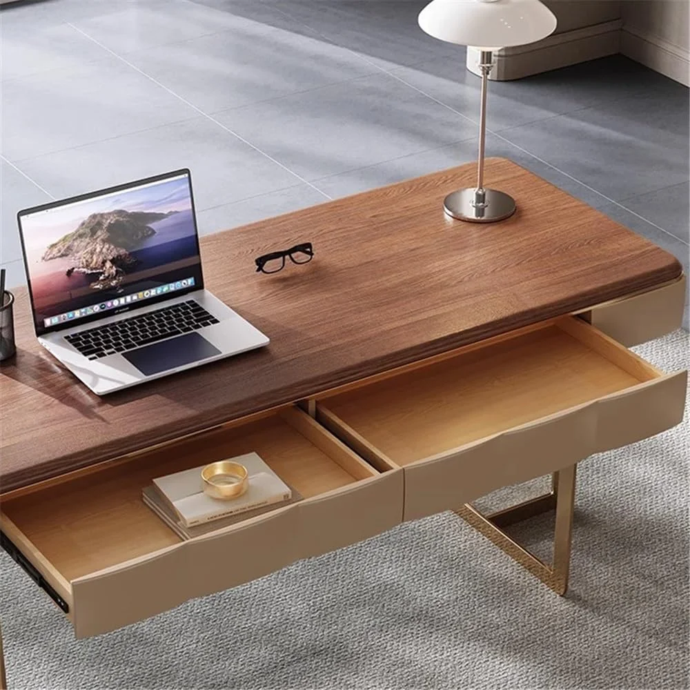 میز کامپیوتر، میز خانگی با طراحی ساده و فضای ذخیره سازی، میز کامپیوتر برای نوشتن و مطالعه ساخته شده از چوب و فلز، رنگ قهوه ای روستیک (S) میز کامپیوتر، میز خانگی با طراحی ساده و فضای ذخیره سازی، میز کامپیوتر برای نوشتن و مطالعه ساخته شده از چوب و فلز، رنگ قهوه ای روستیک (S)