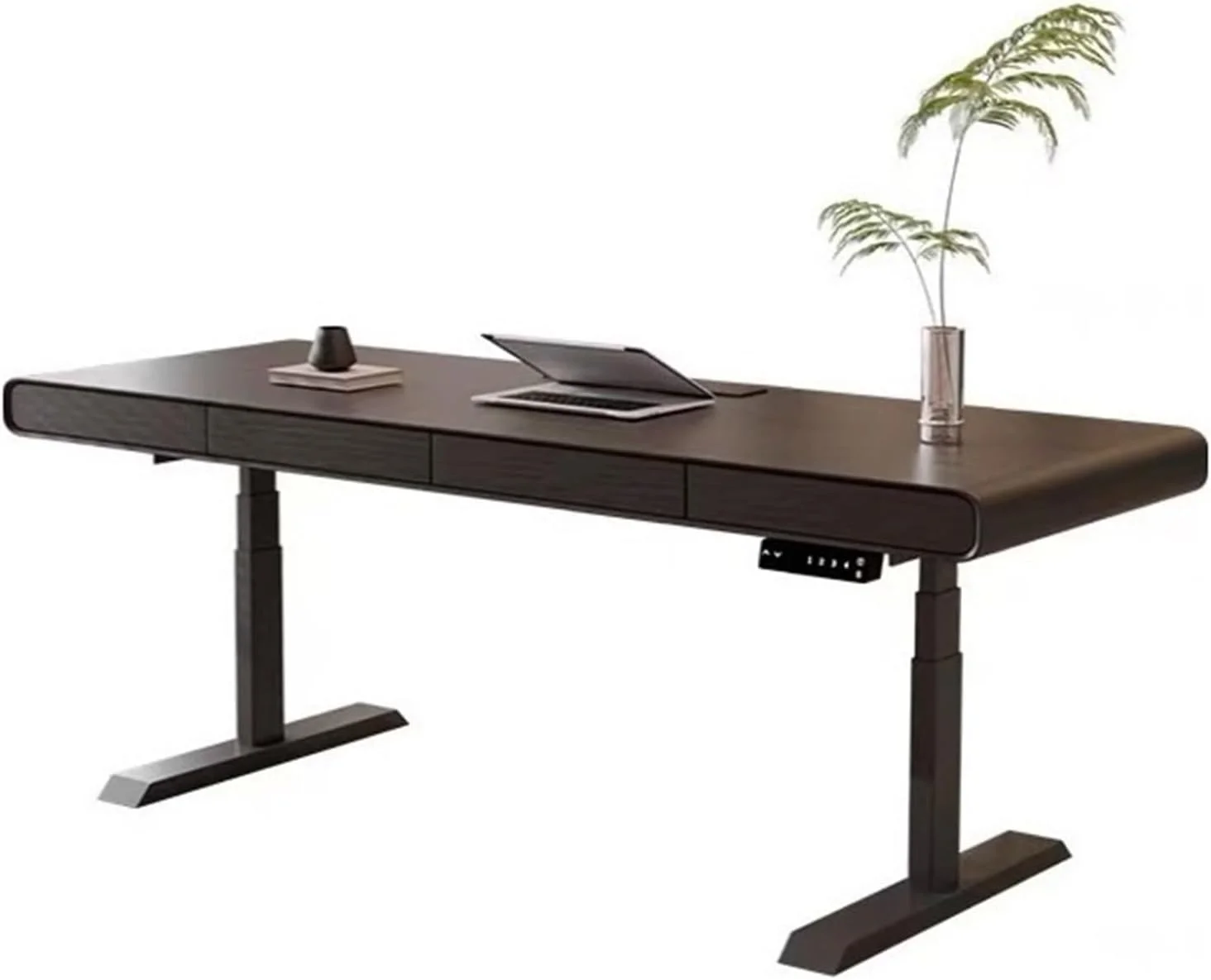 میز کامپیوتر، میز تحریر قابل تنظیم ارتفاع با ایستگاه کاری و شارژر، سطح چوبی برای نشستن و ایستادن (S) میز کامپیوتر، میز تحریر قابل تنظیم ارتفاع با ایستگاه کاری و شارژر، سطح چوبی برای نشستن و ایستادن (S)
