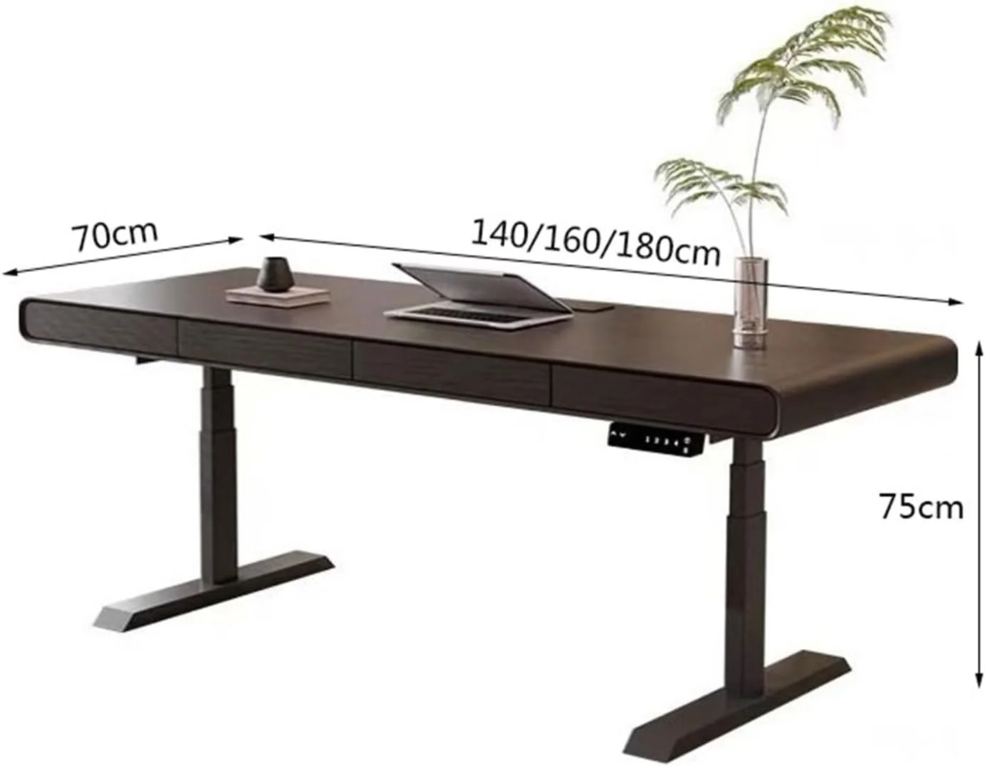 میز کامپیوتر، میز تحریر قابل تنظیم ارتفاع با ایستگاه کاری و شارژر، سطح چوبی برای نشستن و ایستادن (S) میز کامپیوتر، میز تحریر قابل تنظیم ارتفاع با ایستگاه کاری و شارژر، سطح چوبی برای نشستن و ایستادن (S)