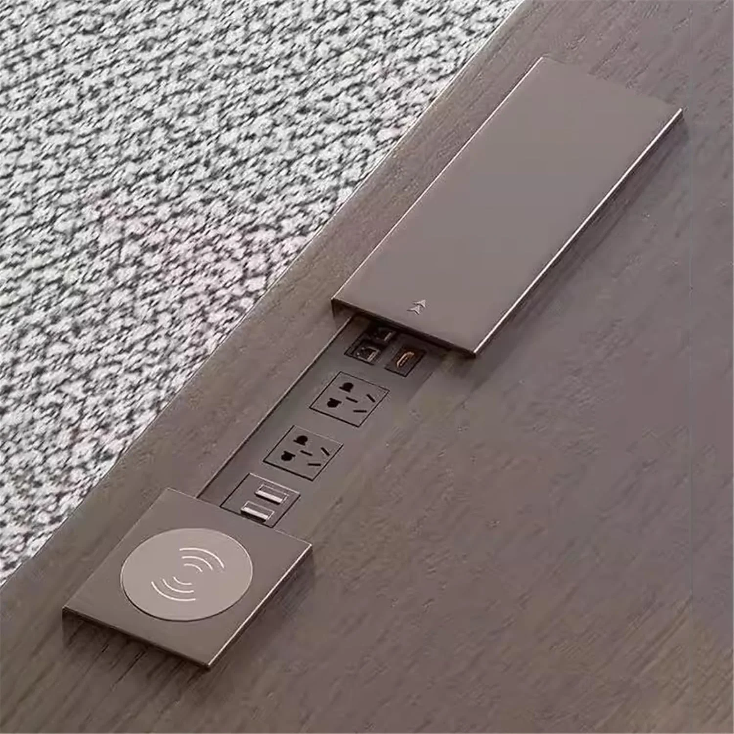 میز کامپیوتر، میز تحریر قابل تنظیم ارتفاع با ایستگاه کاری و شارژر، سطح چوبی برای نشستن و ایستادن (S) میز کامپیوتر، میز تحریر قابل تنظیم ارتفاع با ایستگاه کاری و شارژر، سطح چوبی برای نشستن و ایستادن (S)