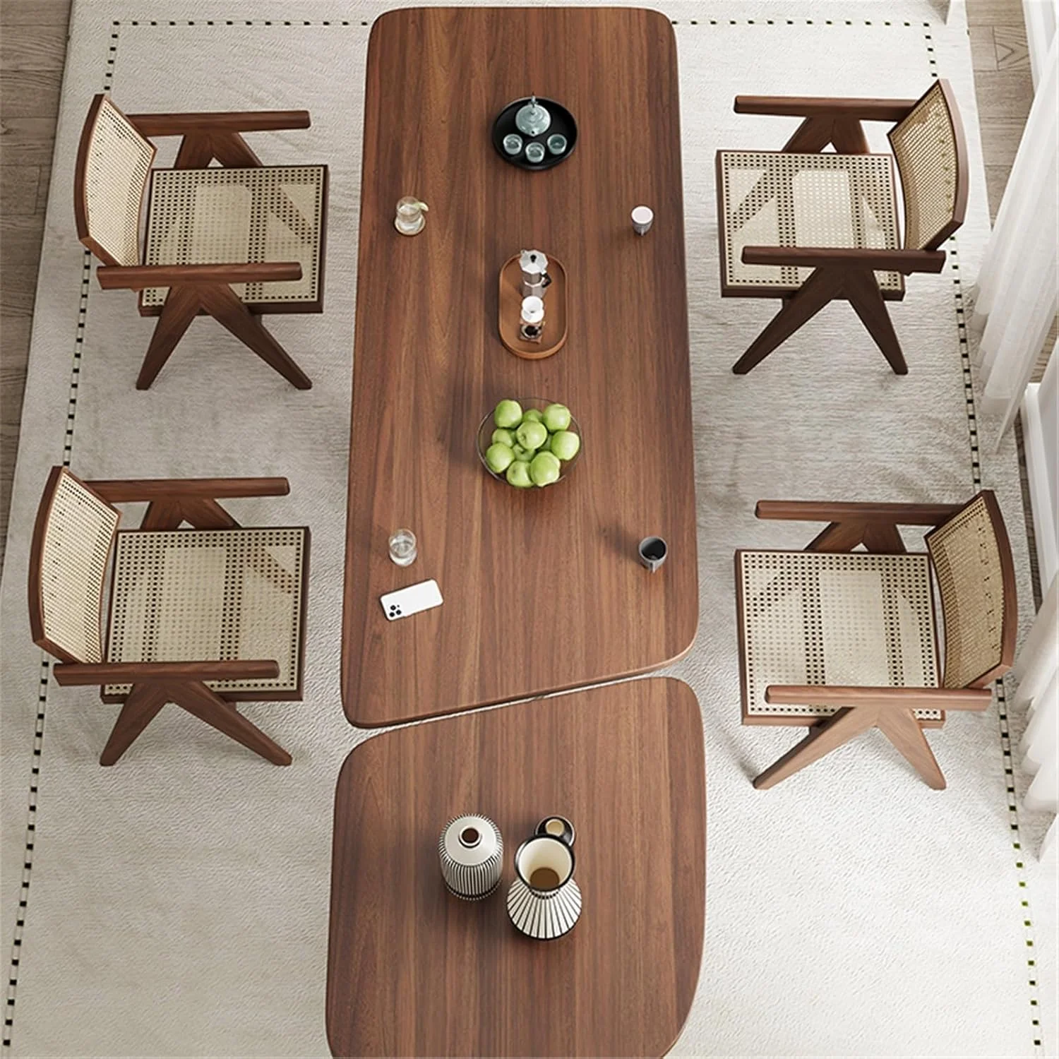 میز کامپیوتر، میز کنفرانس و میز تحریر مستطیلی مدرن، ایستگاه کاری جادار از چوب گردوی سیاه برای دفتر کار خانگی (M) میز کامپیوتر، میز کنفرانس و میز تحریر مستطیلی مدرن، ایستگاه کاری جادار از چوب گردوی سیاه برای دفتر کار خانگی (M)