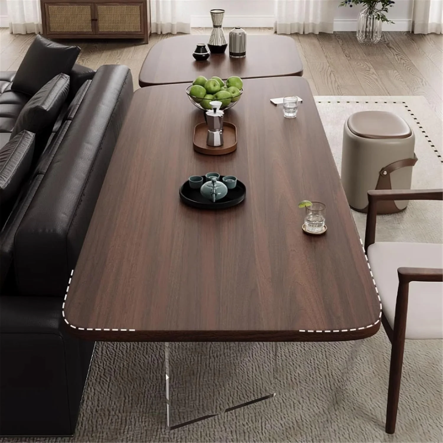میز کنفرانس و میز تحریر مستطیلی مدرن، ایستگاه کاری جادار از چوب گردوی سیاه برای دفتر کار خانگی (M) میز کنفرانس و میز تحریر مستطیلی مدرن، ایستگاه کاری جادار از چوب گردوی سیاه برای دفتر کار خانگی (M)