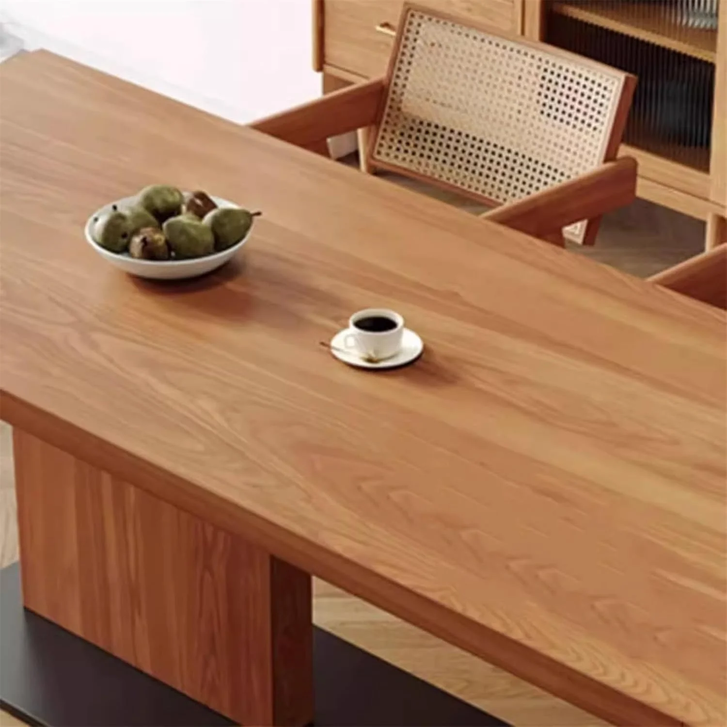 میز کامپیوتر، میز ناهارخوری مستطیلی مدرن ساخته شده از چوب جامد، میز مطالعه و نوشتن، ایستگاه کاری لپ تاپ چوب کاج با پایه ثابت (S)