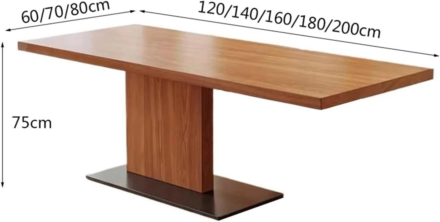 میز کامپیوتر، میز ناهارخوری مستطیلی مدرن ساخته شده از چوب جامد، میز مطالعه و نوشتن، و ایستگاه کاری لپ تاپ چوب کاج با پایه ثابت (S)