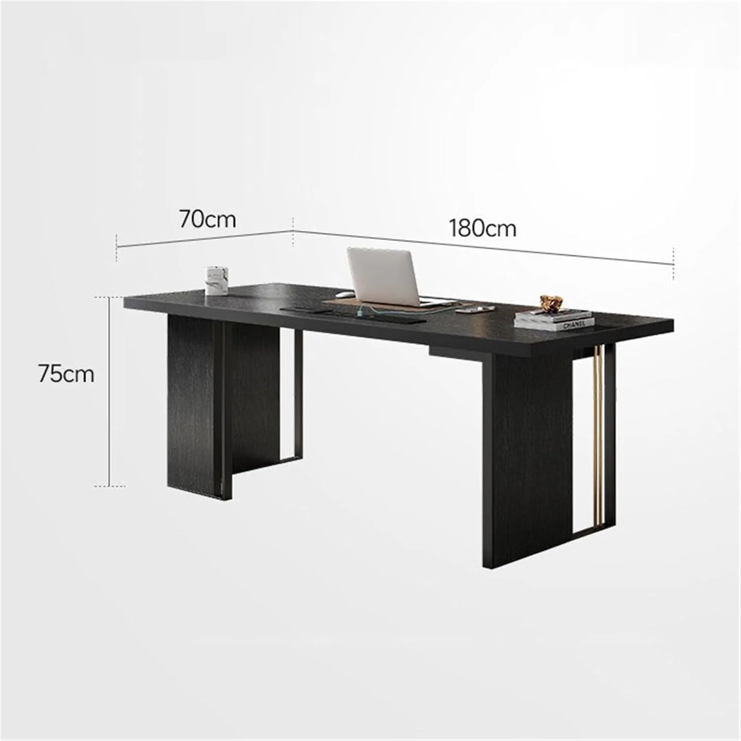 میز کامپیوتر، میز کار مدرن برای کامپیوتر شخصی با کشو، میز تحریر با روکش چوب بلوط مشکی مناسب برای دفتر کار خانگی