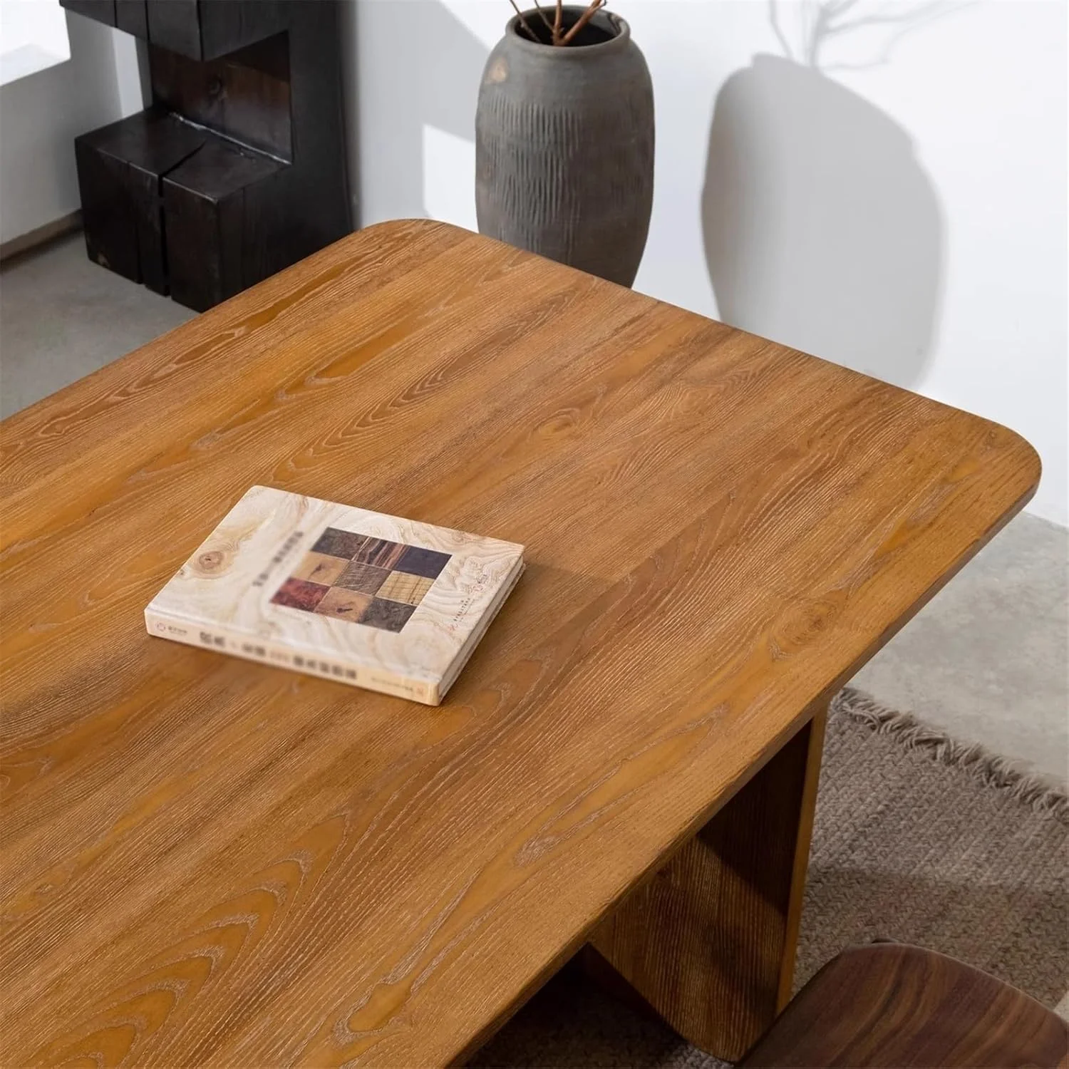 میز کامپیوتر، میز غذاخوری اداری از چوب جامد با قفسههای باز، ایستگاه کاری مستطیلی شکل با فضای ذخیرهسازی (L) میز کامپیوتر، میز غذاخوری اداری از چوب جامد با قفسههای باز، ایستگاه کاری مستطیلی شکل با فضای ذخیرهسازی (L)