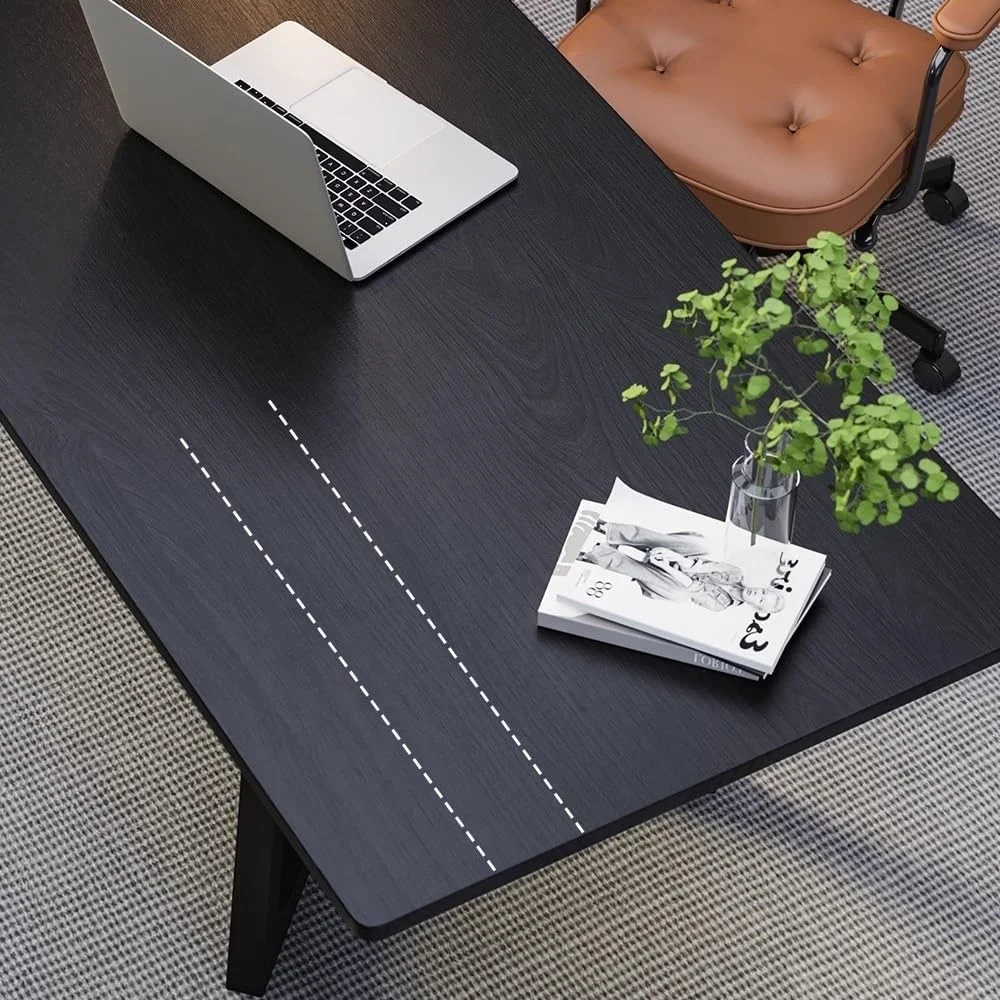 میز کامپیوتر، میز تحریر چوبی مدرن و ساده با عرض 80 سانتی متر و پورت شارژ، رنگ مشکی (S)