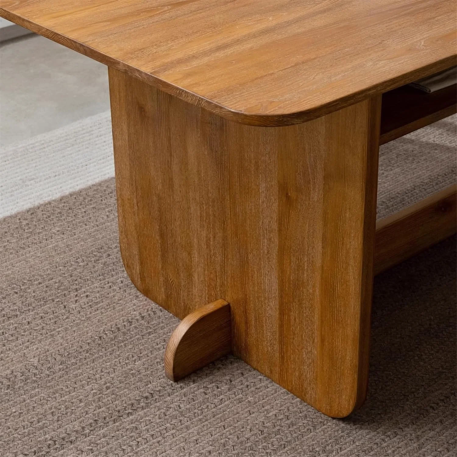 میز کامپیوتر، میز غذاخوری اداری از چوب جامد با قفسه های باز، ایستگاه کاری مستطیلی شکل با فضای ذخیره سازی میز کامپیوتر، میز غذاخوری اداری از چوب جامد با قفسه های باز، ایستگاه کاری مستطیلی شکل با فضای ذخیره سازی