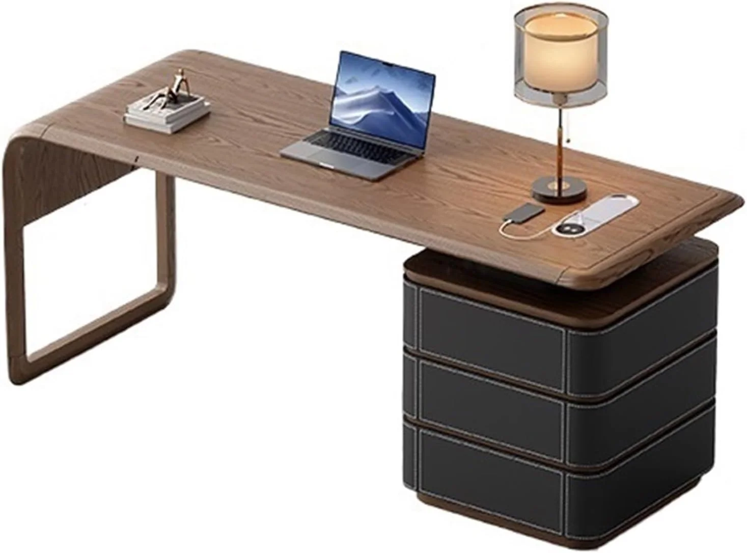 میز کامپیوتر، میز خانگی با پورت های ذخیره سازی و شارژ، ایستگاه کاری مدرن برای نوشتن، رنگ گردویی (مشکی، L) میز کامپیوتر، میز خانگی با پورت های ذخیره سازی و شارژ، ایستگاه کاری مدرن برای نوشتن، رنگ گردویی (مشکی، L)