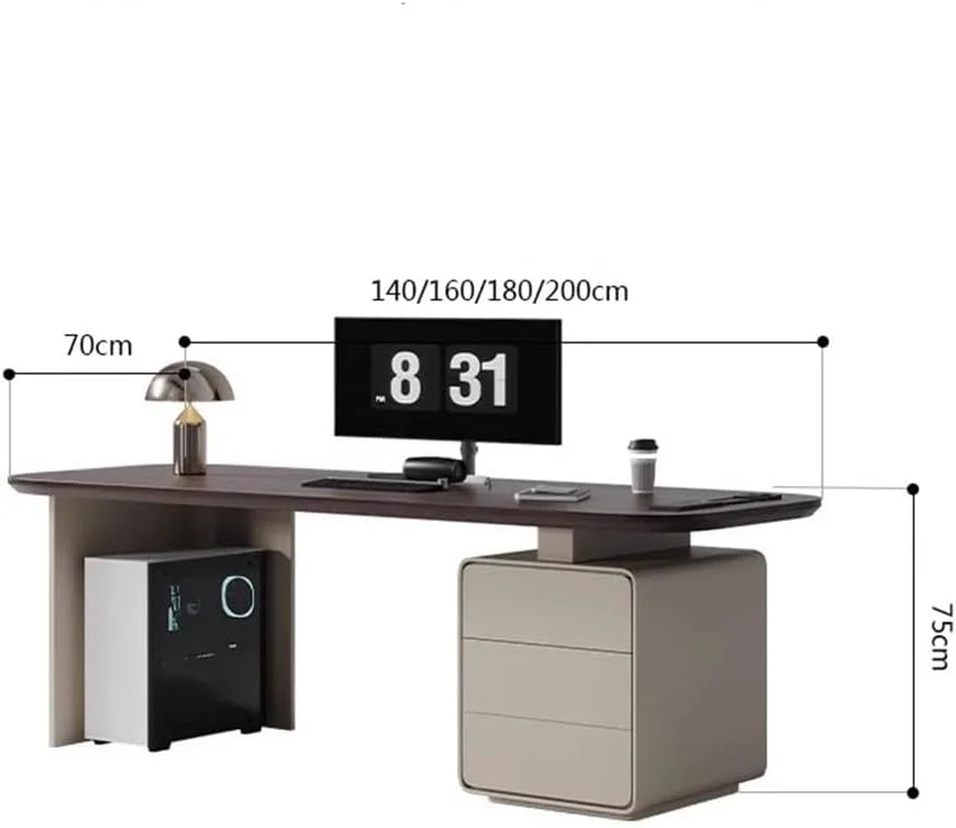 میز کامپیوتر، میز تحریر و میز لپ تاپ با کشو و پورت شارژ، رنگ قهوه ای گردویی، ایستگاه کاری و محل نگهداری پرونده برای دفتر کار خانگی (L) میز کامپیوتر، میز تحریر و میز لپ تاپ با کشو و پورت شارژ، رنگ قهوه ای گردویی، ایستگاه کاری و محل نگهداری پرونده برای دفتر کار خانگی (L)