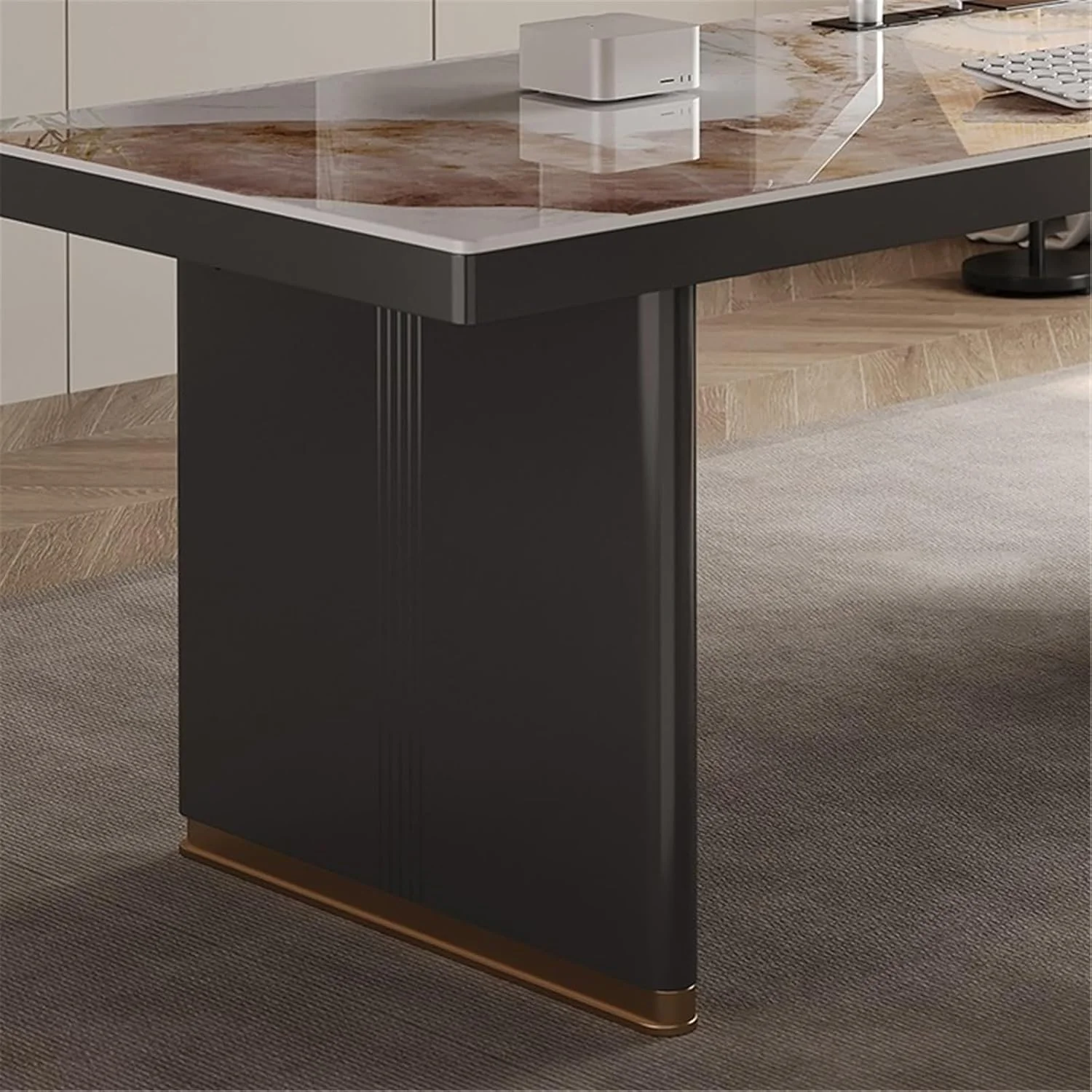 میز کامپیوتر، میز کار خانگی مدرن و ساده با رویه سنگ اسلب، میز مطالعه بزرگ برای نوشتن و ایستگاه کار کامپیوتر (M) میز کامپیوتر، میز کار خانگی مدرن و ساده با رویه سنگ اسلب، میز مطالعه بزرگ برای نوشتن و ایستگاه کار کامپیوتر (M)