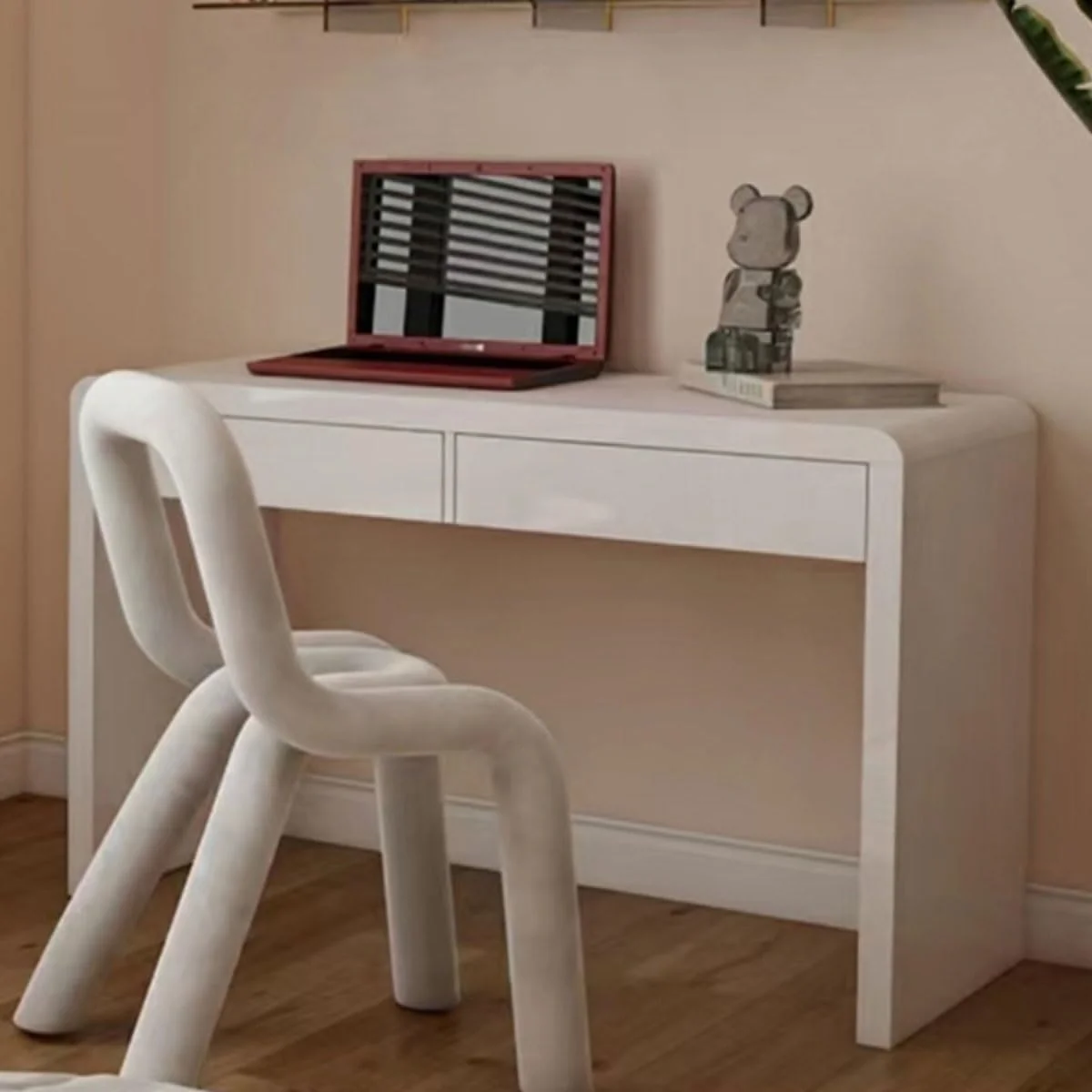 میز کامپیوتر، میز آرایش خانگی برای اتاق خواب، سفید مدرن و ساده با کامپیوتر دارای دو کشو (90X50X75CM) میز کامپیوتر، میز آرایش خانگی برای اتاق خواب، سفید مدرن و ساده با کامپیوتر دارای دو کشو (90X50X75CM)
