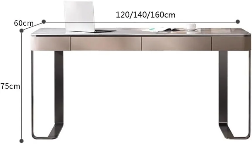 میز کامپیوتر، میز مطالعه و نوشتن مدرن و ساده با کشو و پورت شارژ، میز خانگی با سطح تخته سنگ و قاب فولادی (S) میز کامپیوتر، میز مطالعه و نوشتن مدرن و ساده با کشو و پورت شارژ، میز خانگی با سطح تخته سنگ و قاب فولادی (S)