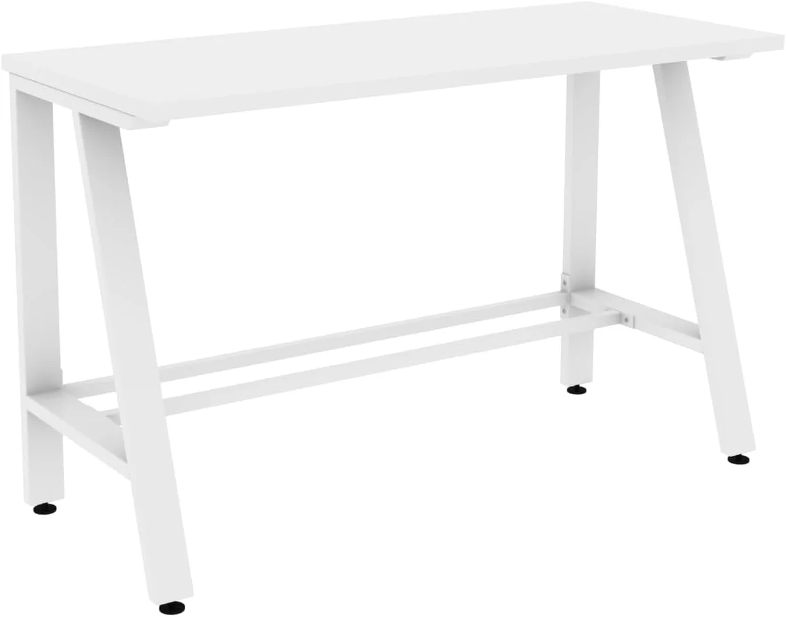 میز کامپیوتر مستحکم، میز تحریر بزرگ و مدرن برای دفتر کار خانگی با پایه های بسیار قوی (صفحه سفید و پایه های سفید) میز کامپیوتر مستحکم، میز تحریر بزرگ و مدرن برای دفتر کار خانگی با پایه های بسیار قوی (صفحه سفید و پایه های سفید)