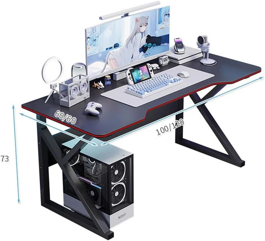 میز کامپیوتر گیمینگ سفید با پایه مانیتور و قفسه کیس، میز بزرگ لپ تاپ با پایه های فولادی، میز کار ارگونومیک مناسب مطالعه و کار برای کودکان و بزرگسالان میز کامپیوتر گیمینگ سفید با پایه مانیتور و قفسه کیس، میز بزرگ لپ تاپ با پایه های فولادی، میز کار ارگونومیک مناسب مطالعه و کار برای کودکان و بزرگسالان