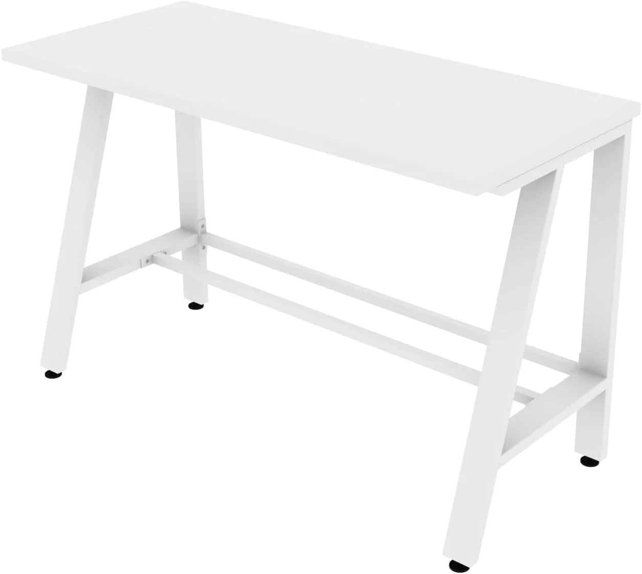 میز کامپیوتر مستحکم، میز تحریر بزرگ و مدرن برای دفتر کار خانگی با پایه های بسیار قوی (صفحه سفید و پایه های سفید) میز کامپیوتر مستحکم، میز تحریر بزرگ و مدرن برای دفتر کار خانگی با پایه های بسیار قوی (صفحه سفید و پایه های سفید)