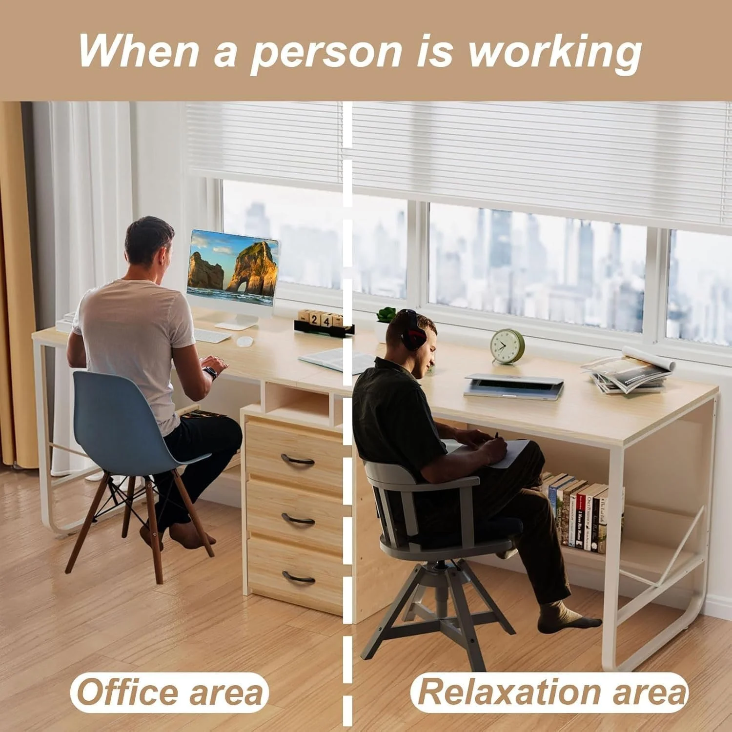 میز کامپیوتر 200 سانتی متری با کشو، میز مطالعه دو نفره با قفسه و فضای ذخیره سازی، برای اتاق خواب، چوبی (سفید) میز کامپیوتر 200 سانتی متری با کشو، میز مطالعه دو نفره با قفسه و فضای ذخیره سازی، برای اتاق خواب، چوبی (سفید)