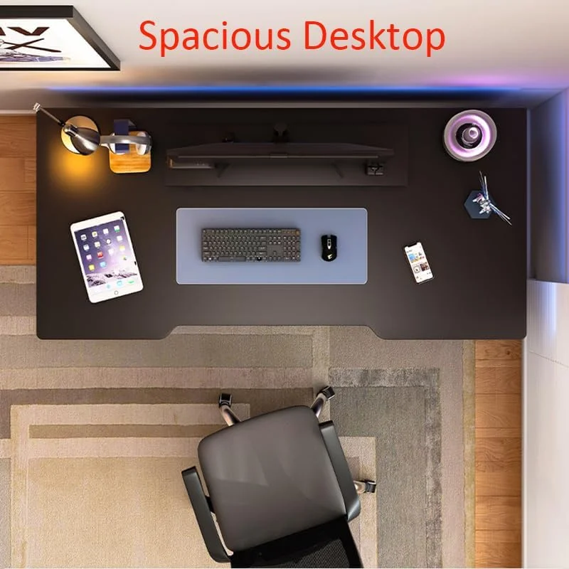 میز کامپیوتر گیمینگ سفید با پایه مانیتور و قفسه کیس، میز بزرگ لپ تاپ با پایه های فولادی، میز کار ارگونومیک مناسب مطالعه و کار برای کودکان و بزرگسالان میز کامپیوتر گیمینگ سفید با پایه مانیتور و قفسه کیس، میز بزرگ لپ تاپ با پایه های فولادی، میز کار ارگونومیک مناسب مطالعه و کار برای کودکان و بزرگسالان